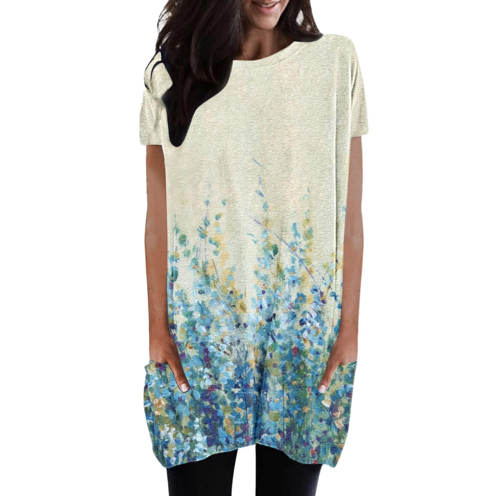 Women's Casual Loose Tunic Tops - Short Sleeve Pullover Crewneck Blouse & Long Sleeve Shirt for Fall | Comfortable Everyday Wear for Work, Travel & Outings