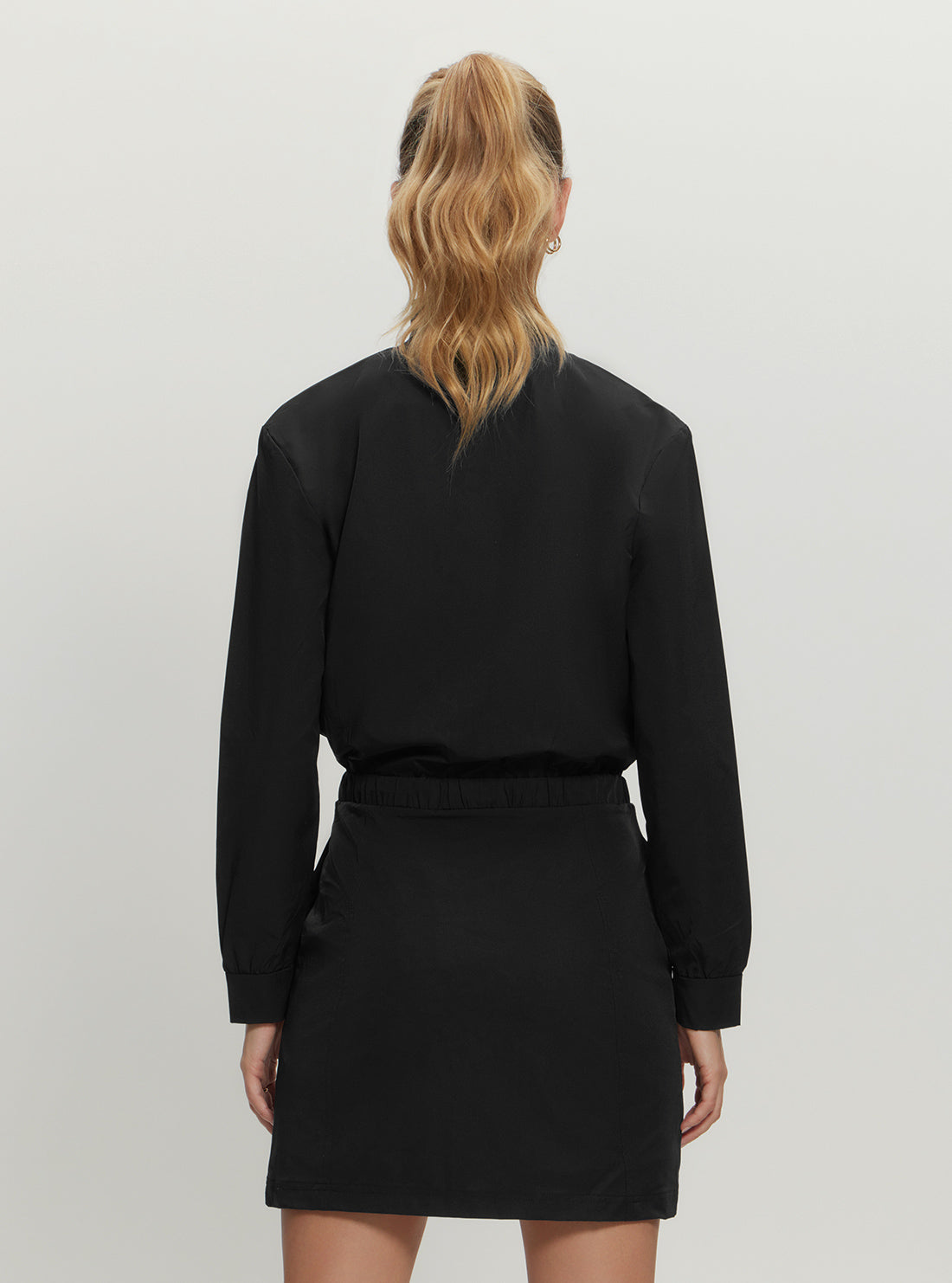 Black Aurelie Full Zip Mini Dress - Stylish & Comfortable Women's Fashion for Casual Outings & Date Nights