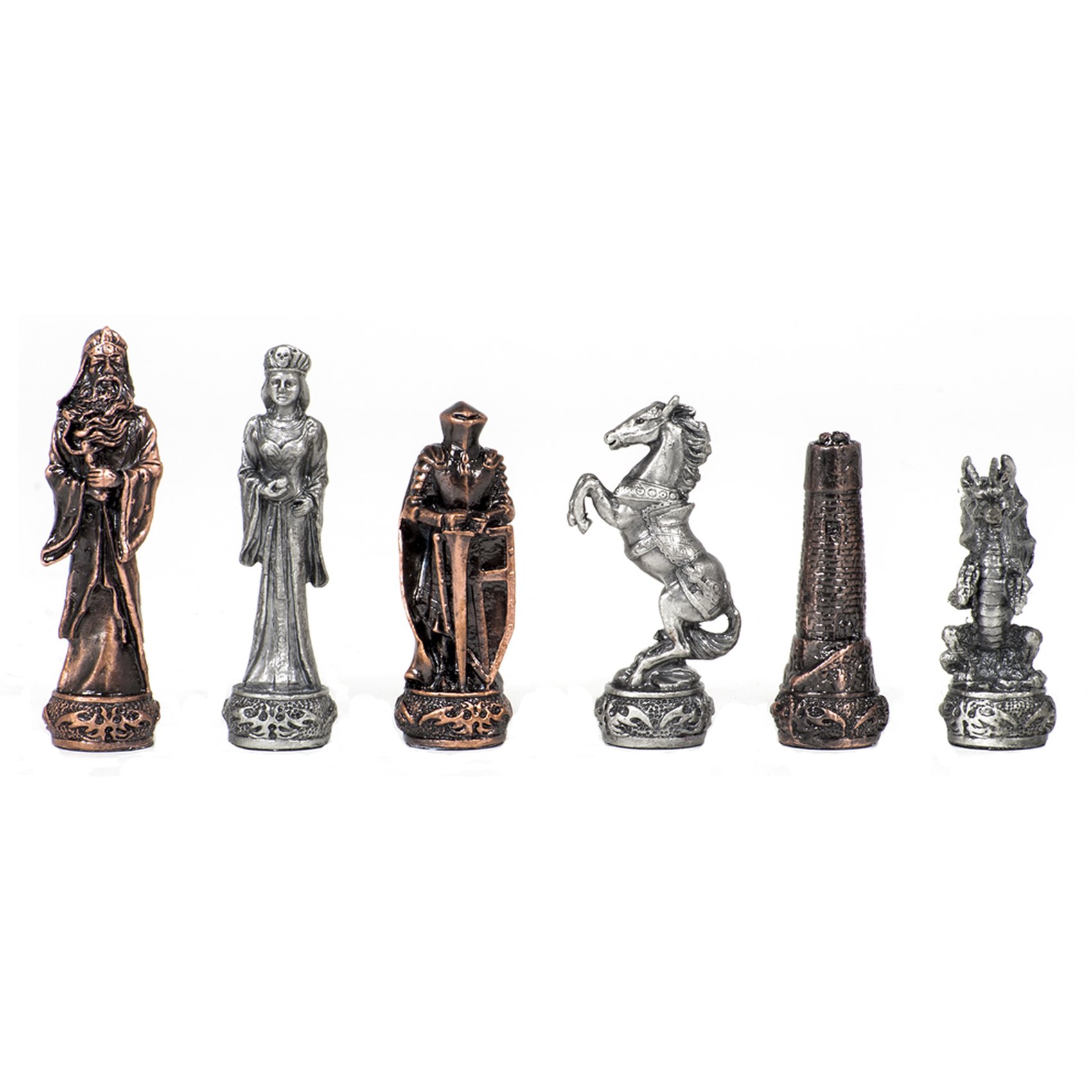 WE Games Pewter Fantasy Themed Chess Set - Premium Metal Chess Board Game for Adults & Collectors | Luxury Handcrafted D&D Inspired Chess Pieces | Perfect for Game Nights, Gifts & Home Decor
