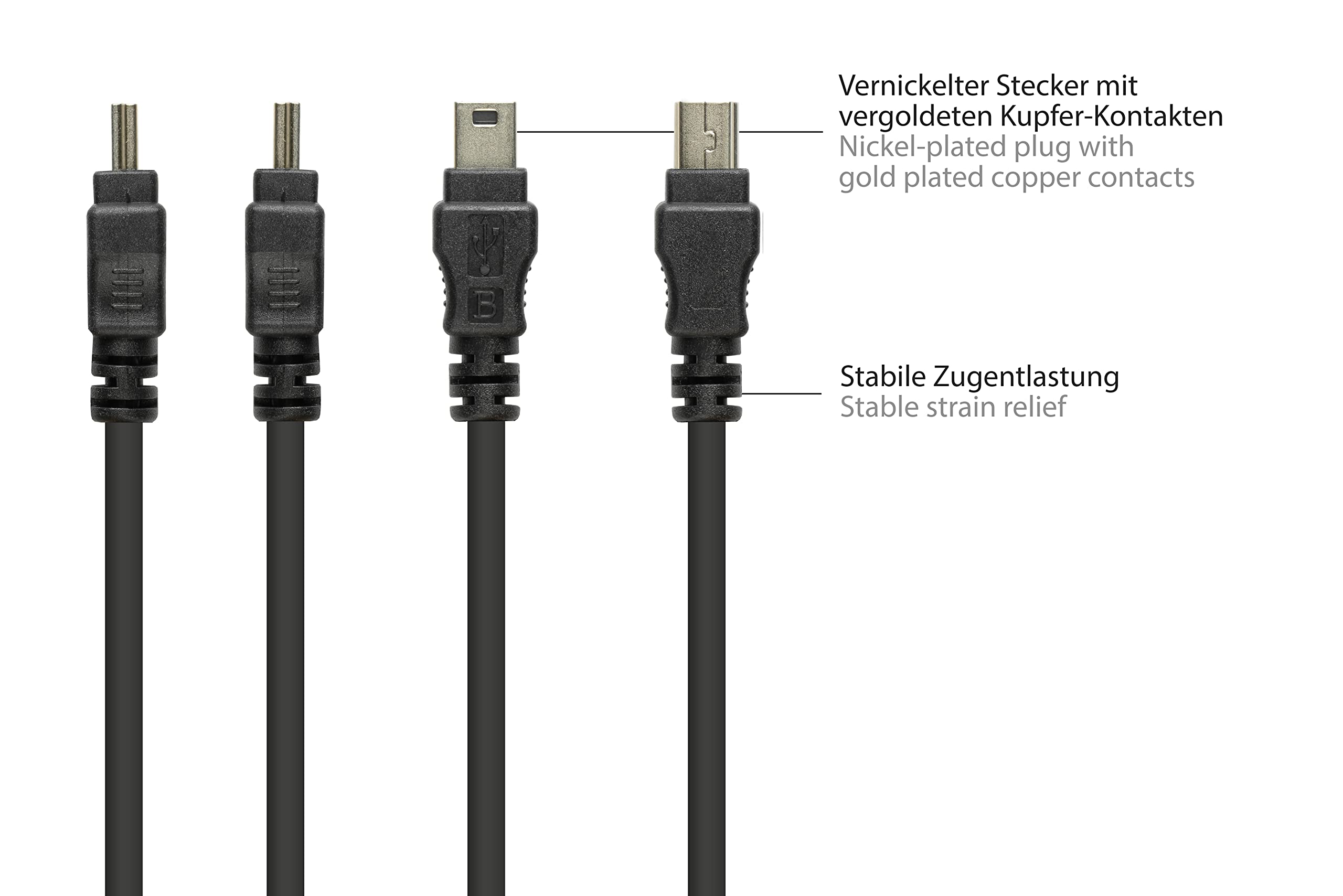 Premium USB 2.0 Cable A to Micro B 0.3m (1ft) High-Speed Data Sync & Charging Cord for Smartphones, Cameras & Tablets - Perfect for Home, Office & Travel Use