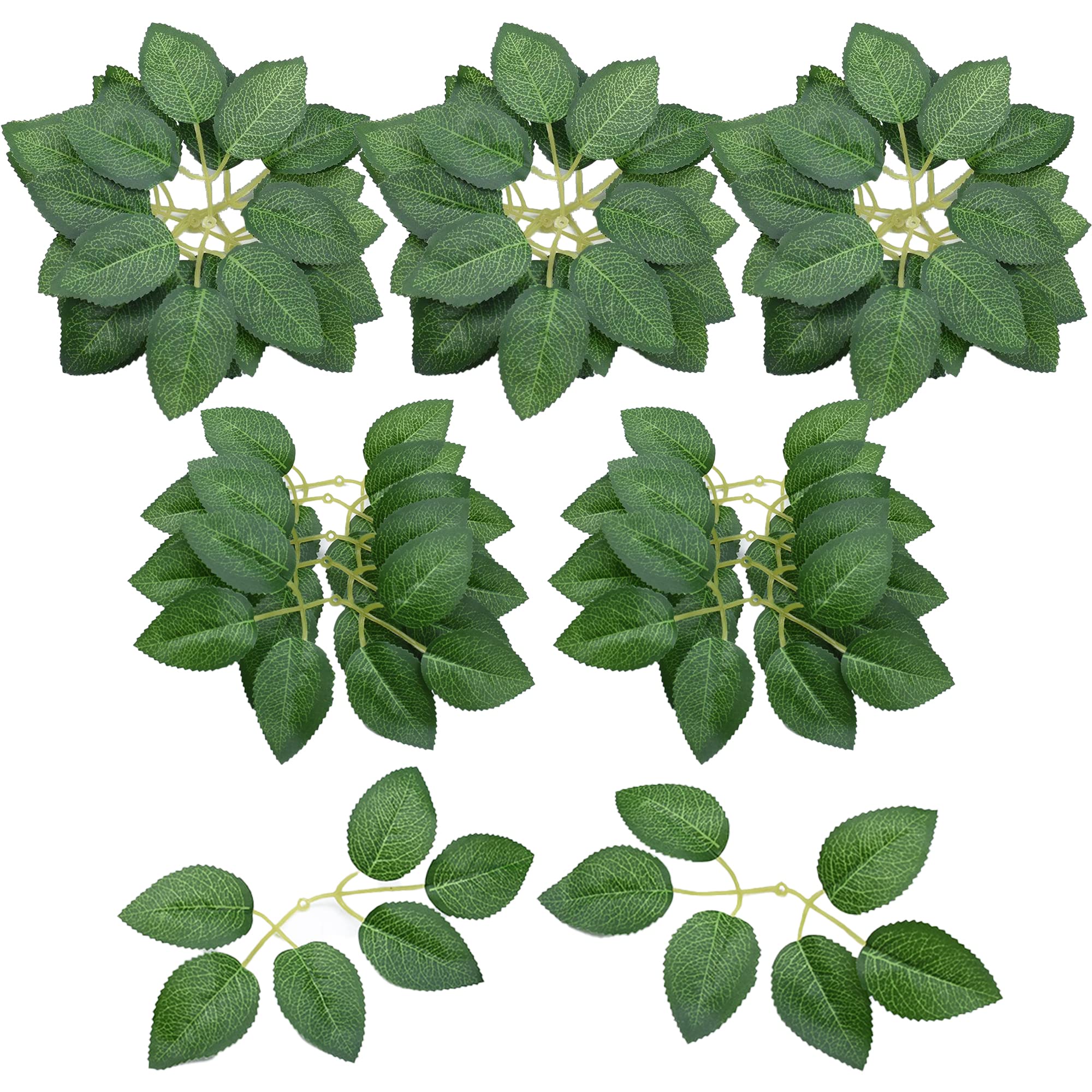 150 PCS Artificial Rose Leaves - Bulk Fake Green Leaves for DIY Wedding Bouquets, Party Decorations, Wreaths & Garlands - Perfect for Wedding Centerpieces, Floral Arrangements, and Home Decor