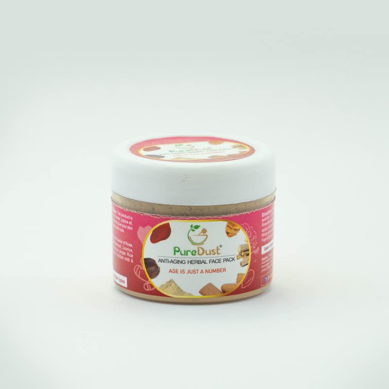 PureDust Anti-Aging Herbal Face Mask - 15g Natural Skincare for Wrinkles & Fine Lines - Perfect for Daily Facial Care & Spa Nights
