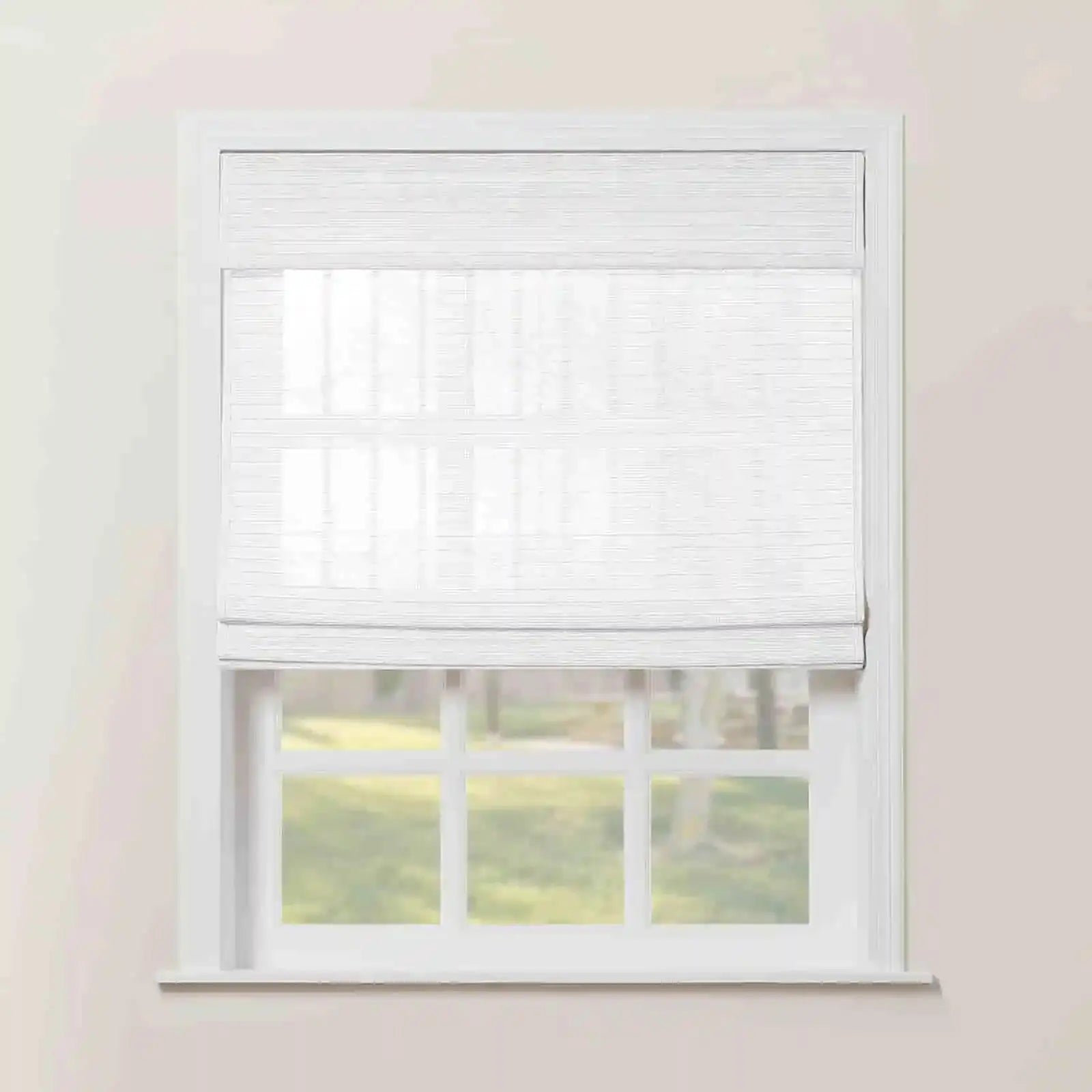 Rae Natural Ramie Flax Woven Wood Shades Series C - Eco-Friendly Window Coverings for Living Room, Bedroom & Office Decor