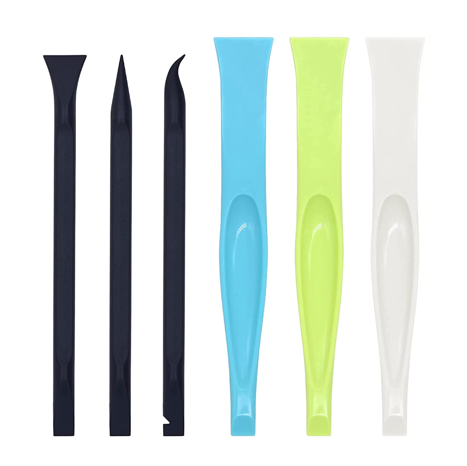Premium Plastic & Carbon Fiber Multi-Purpose Scraper Tool Set - 6pcs Non-Scratch Cleaning Kit for Lottery Tickets, Stickers, Labels - Pen-Shaped Design Reaches Tight Spaces & Crevices - Perfect for Home, Office, Car, and DIY Projects