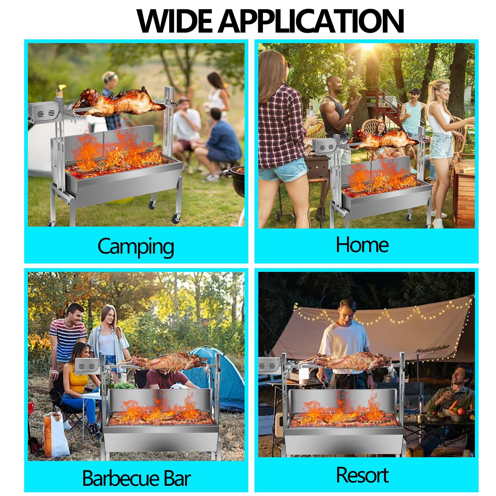 40W Electric BBQ Rotisserie Grill Kit - 48