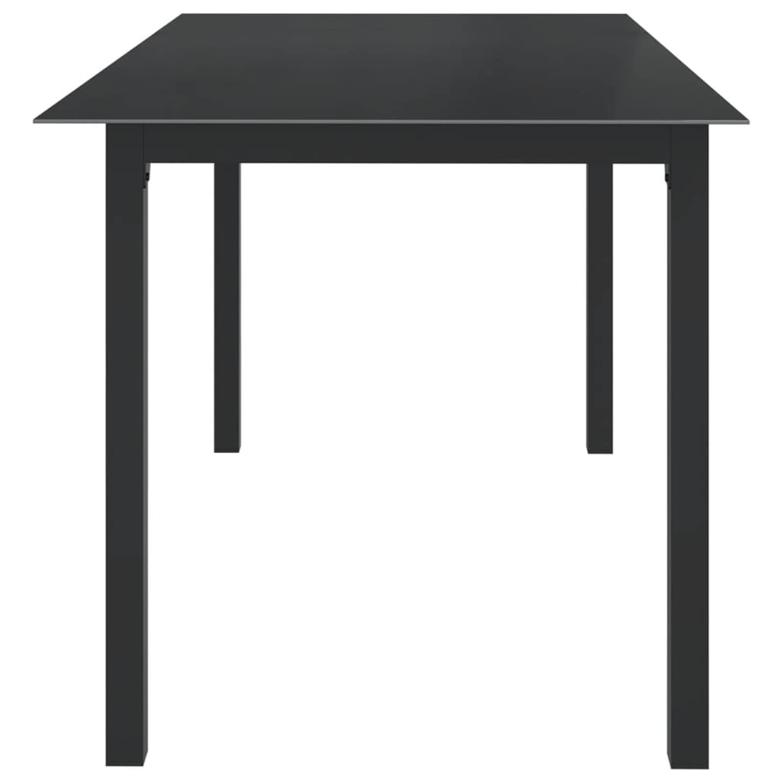 Weather Resistant Steel Patio Side Table - Small Outdoor End Table for Yard, Balcony, Garden & Bedside - Durable Black Aluminum & Glass Design (59.1