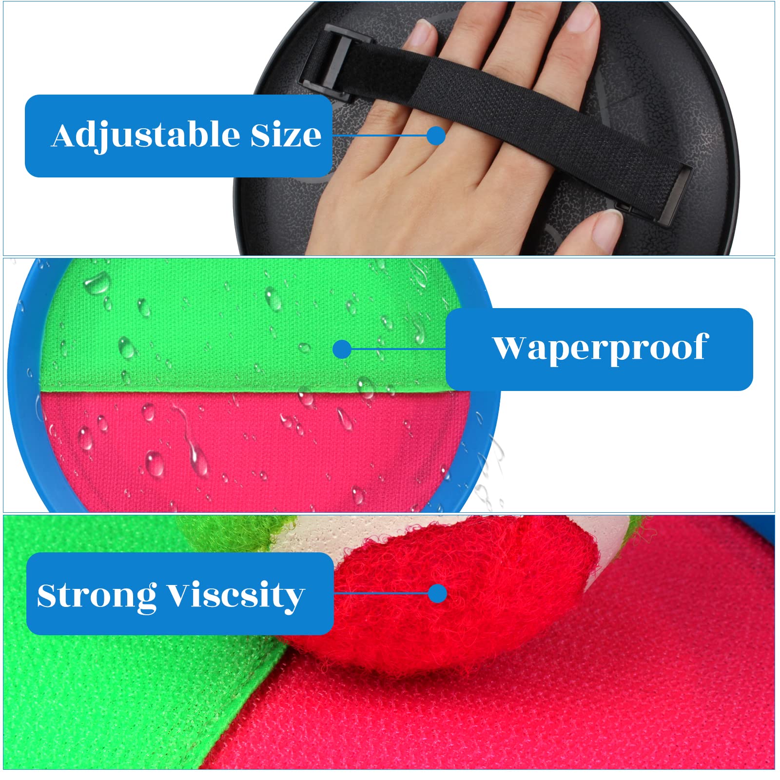 Toss and Catch Game Set with 4 Paddles, 4 Balls & Storage Bag - Fun Outdoor Toys for Kids - Perfect for Beach, Backyard, Park & Family Game Night