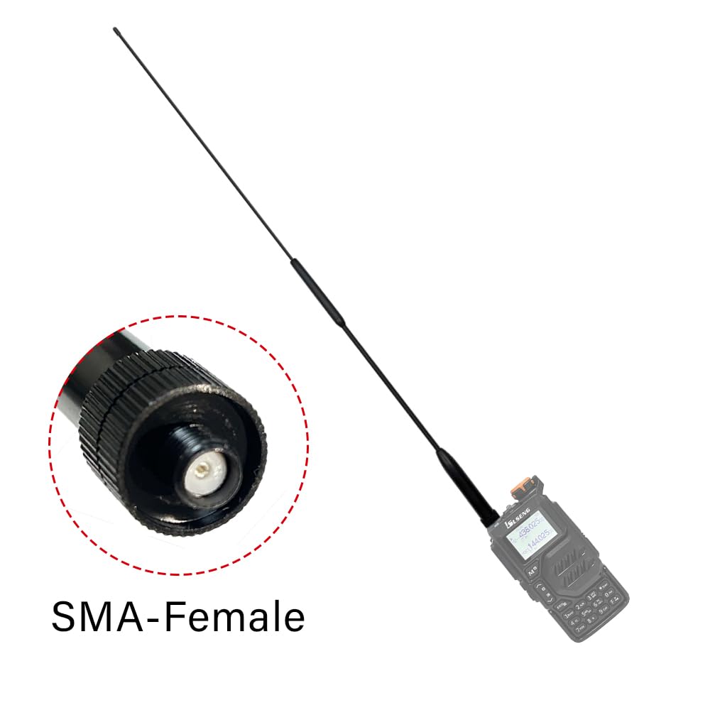 LSENG 18.11 Inch Dual Band VHF/UHF 144-430MHz Flexible Whip Antenna with SMA-Female Connector for Ham Radio, Walkie Talkies (Baofeng BF888S, UV-5R, UV-82, Kenwood, Retevis) - Ideal for Outdoor Adventures, Emergency Communication, and Radio Enthusiasts