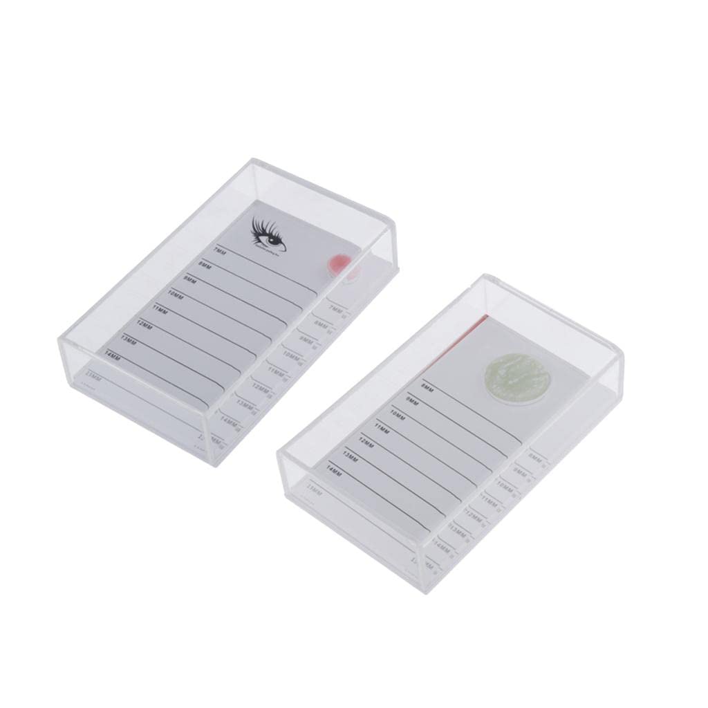 VMS INDIA Acrylic False Eyelash Storage Case Organizer - Lash Glue Holder & Pallet Set with Jade Stone - Perfect for Makeup Artists, Salon Professionals & Beauty Enthusiasts
