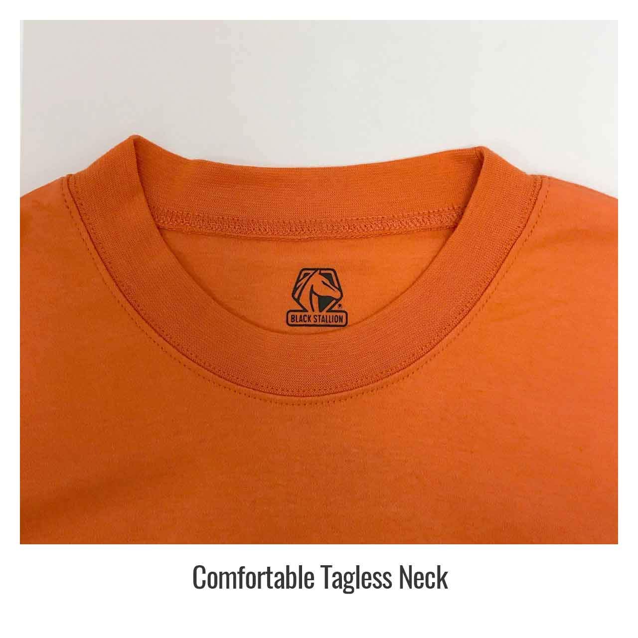 Black Stallion TF2511 NFPA 2112 & NFPA 70E Certified Flame Resistant Cotton Long Sleeve T-Shirt with Reflective Tape - Orange, Medium Size | Ideal for Electrical Work, Oil & Gas Industry, and Hazardous Work Environments
