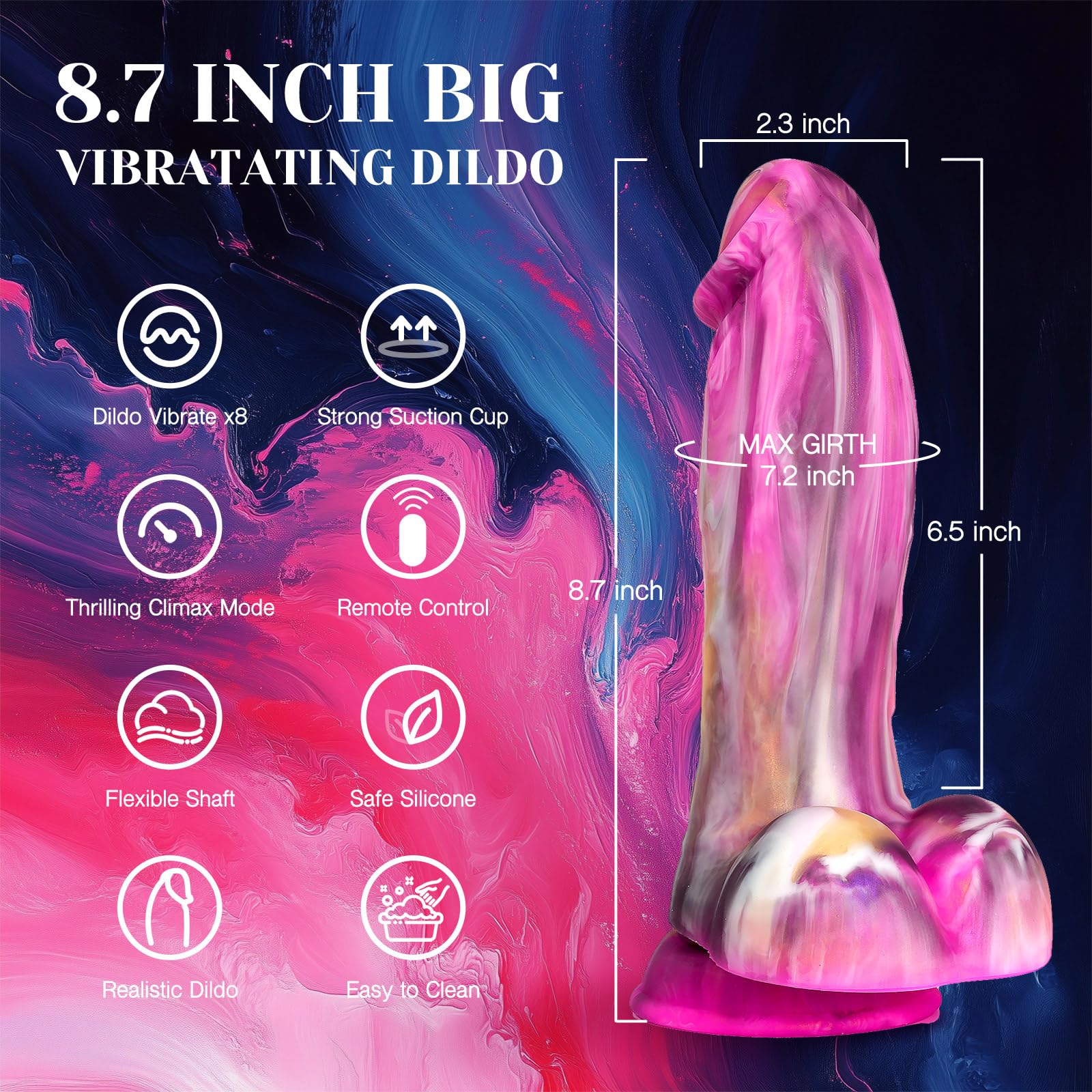 Realistic Dildo Vibrator Sex Toy for Women & Couples - 8.66