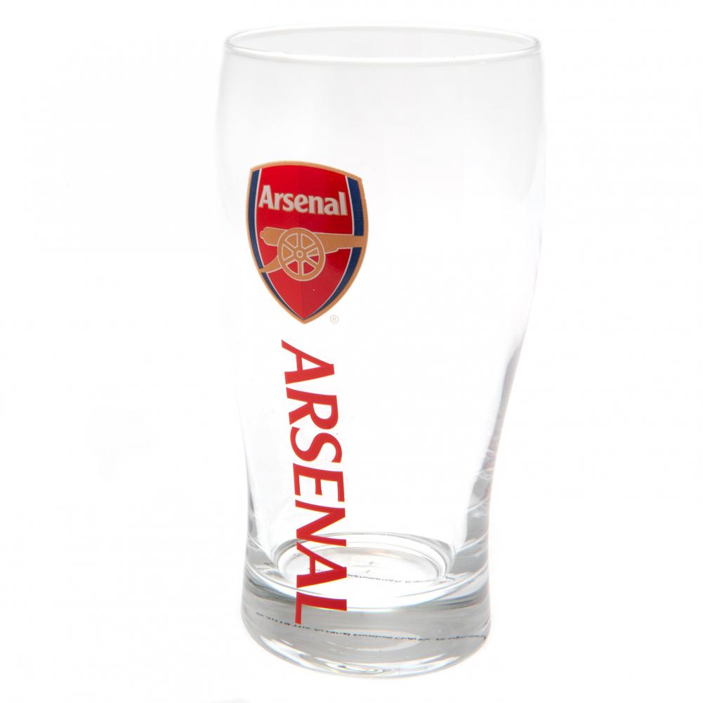 Official Arsenal FC Tulip Pint Glass - 16oz Soccer Beer Mug for Fans - Perfect for Game Day, Parties & Home Bar Decor