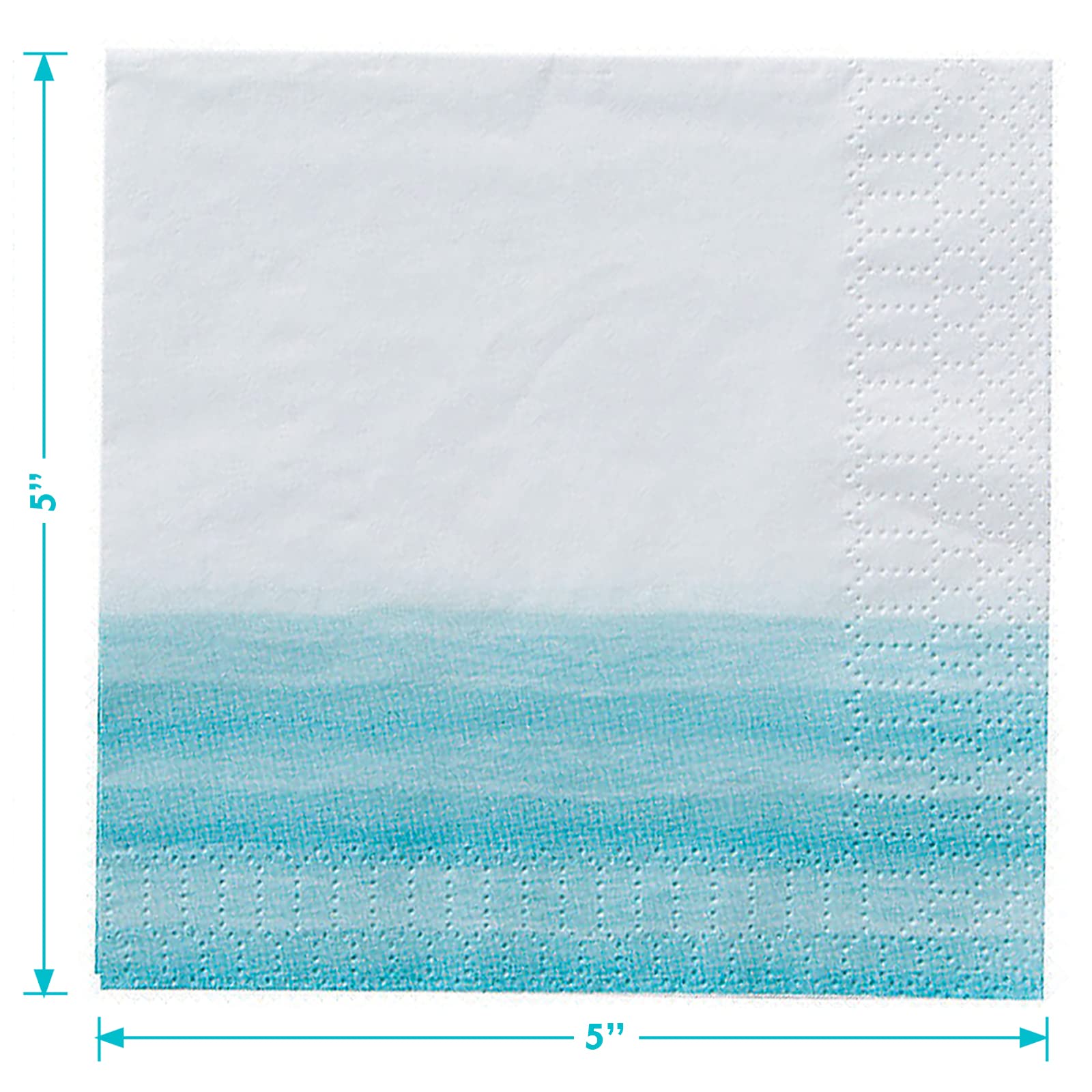 Elegant Coastal Blue Paper Dessert Plates & Beverage Napkins Set - 16-Piece for Parties, Weddings & Events - Perfect for Beach Themed Celebrations & Summer Gatherings