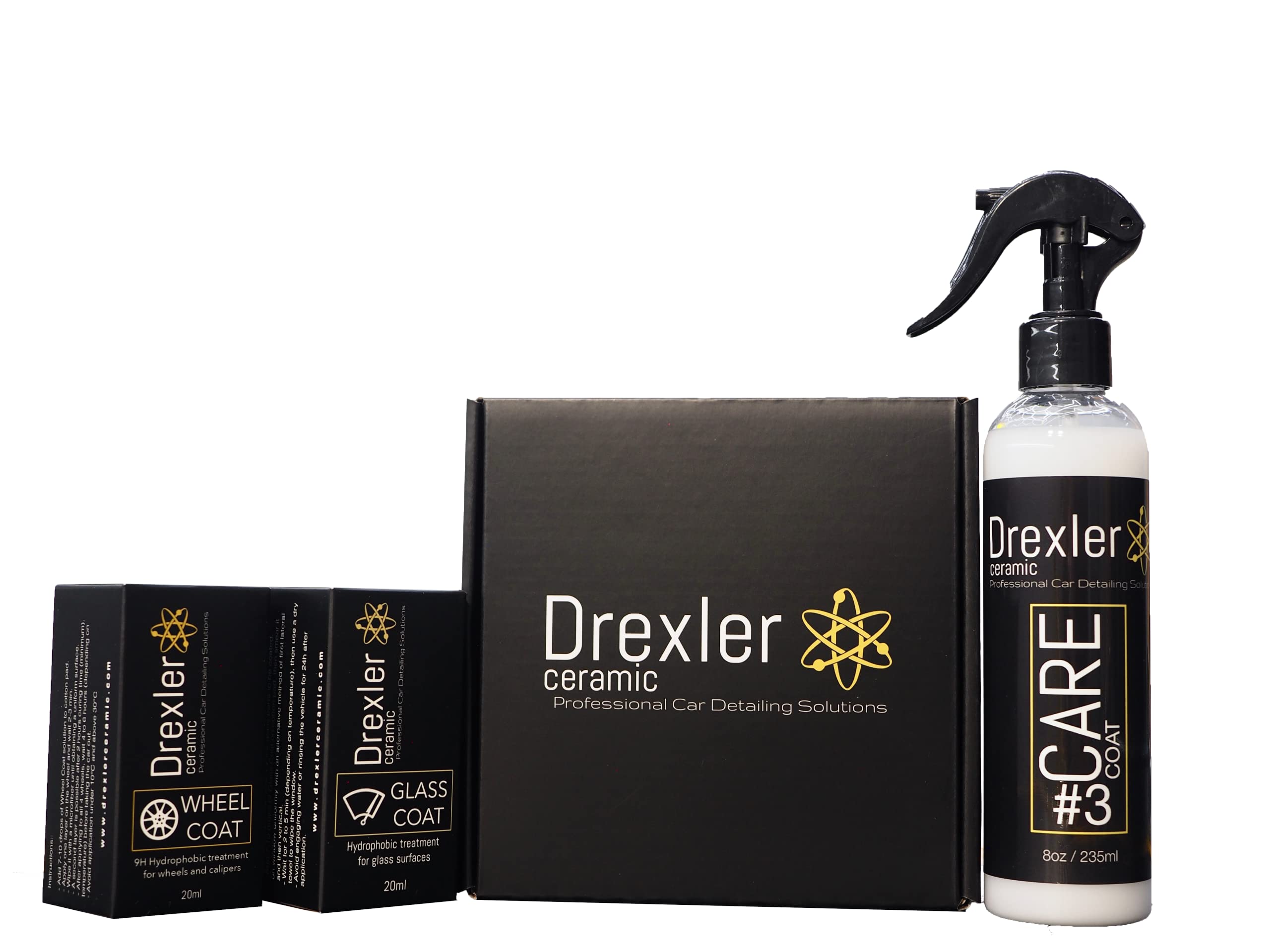 Professional Grade 9H SiO2 Ceramic Coating Kit - Full Exterior Protection for Cars (Paint, Wheels, Glass) with Maintenance Spray | Ultimate Car Detailing Solution for Long-Lasting Shine & Protection