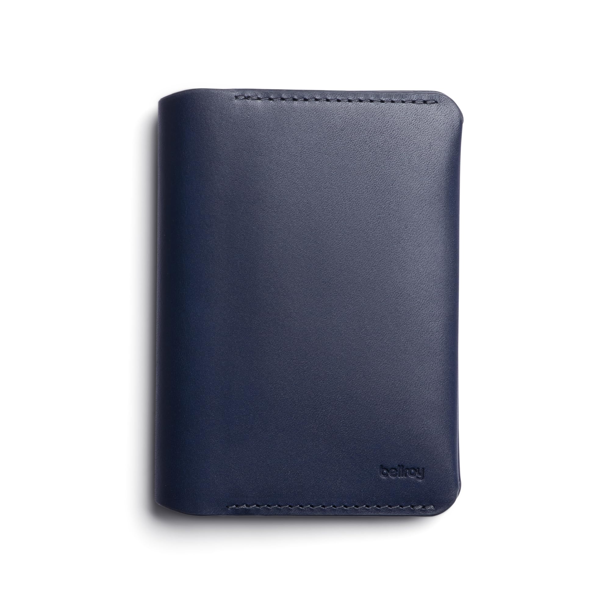 Bellroy Slimline Passport Cover - RFID Blocking Travel Wallet with Card Slots & Cash Pocket | Navy Blue Leather Document Holder for International Trips & Business Travel