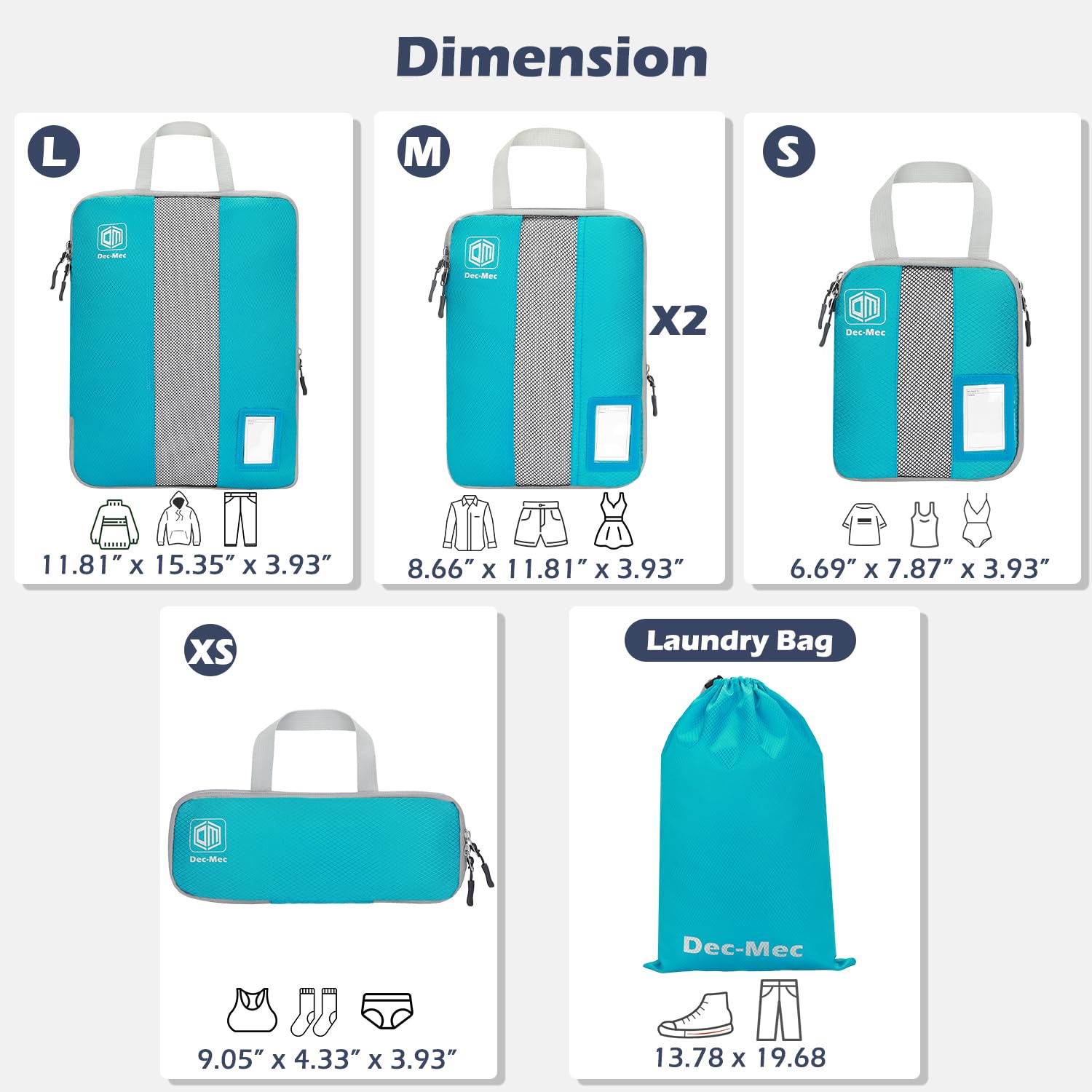 4/6 Set Expandable Compression Packing Cubes with Label - Travel Organizer for Suitcase & Carry On Luggage - Perfect for Business Trips, Vacations & Weekend Getaways