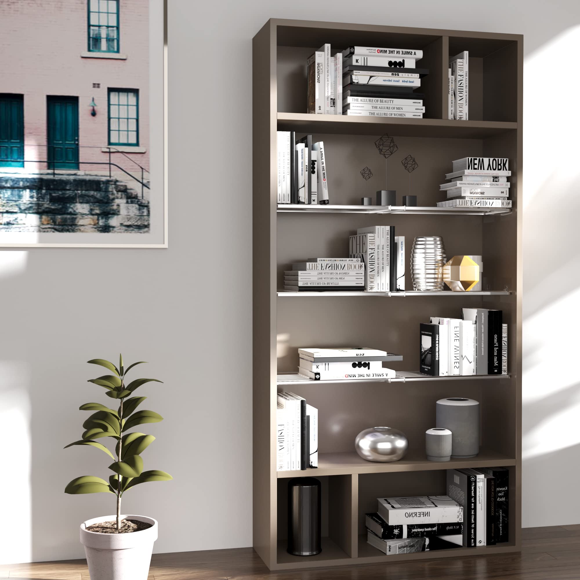 Expandable Closet Shelves Organizers - Adjustable Cabinet Shelf Rack for Wardrobe, Pantry & Kitchen Storage - Space Saving Closet Divider Shelving (2 Pack) - Perfect for Small Spaces, Closet Organization & Home Storage Solutions