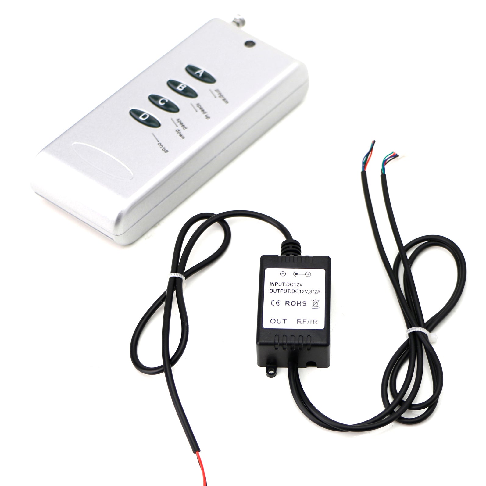 36W High Capacity 2 Output RGB LED Controller with Wireless Remote - Perfect for Home Lighting, Stage Effects, and DIY Projects