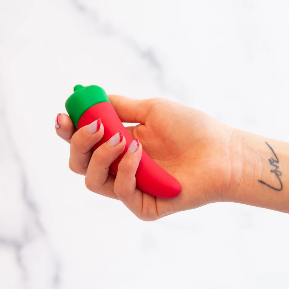Emojibator Chili Pepper Emoji Mini Vibrator - Waterproof Silicone Personal Massager for Women, Perfect for Travel & Discreet Pleasure