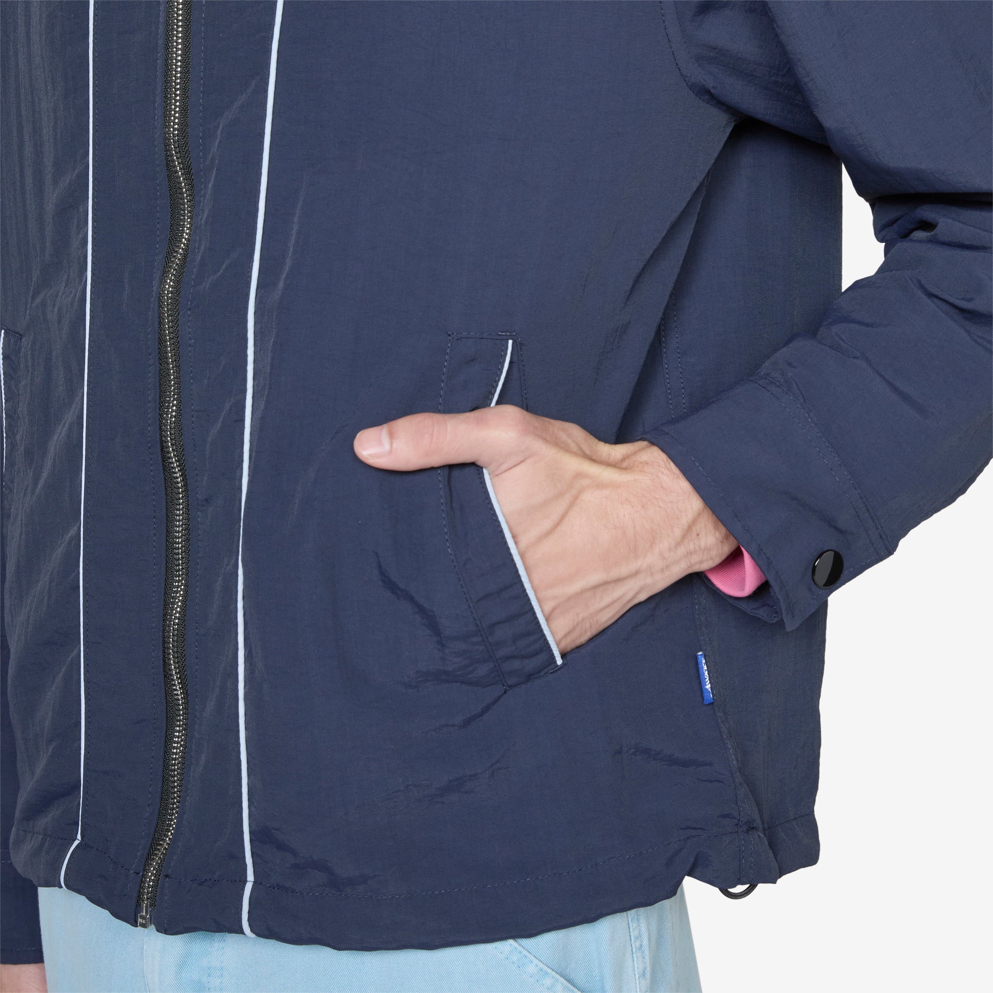 Classic Logo Coaches Jacket for Men - Black Windbreaker Lightweight Jacket for Baseball, Golf & Outdoor Sports