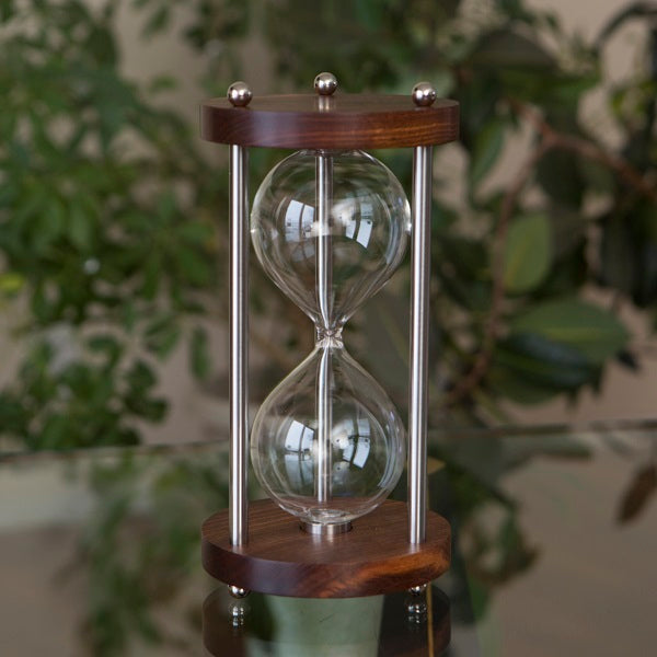 Solid Chechen Wood Hourglass Urn with Metal Spindles - Memorial Keepsake for Ashes, Home Decoration & Sympathy Gift for Loved Ones