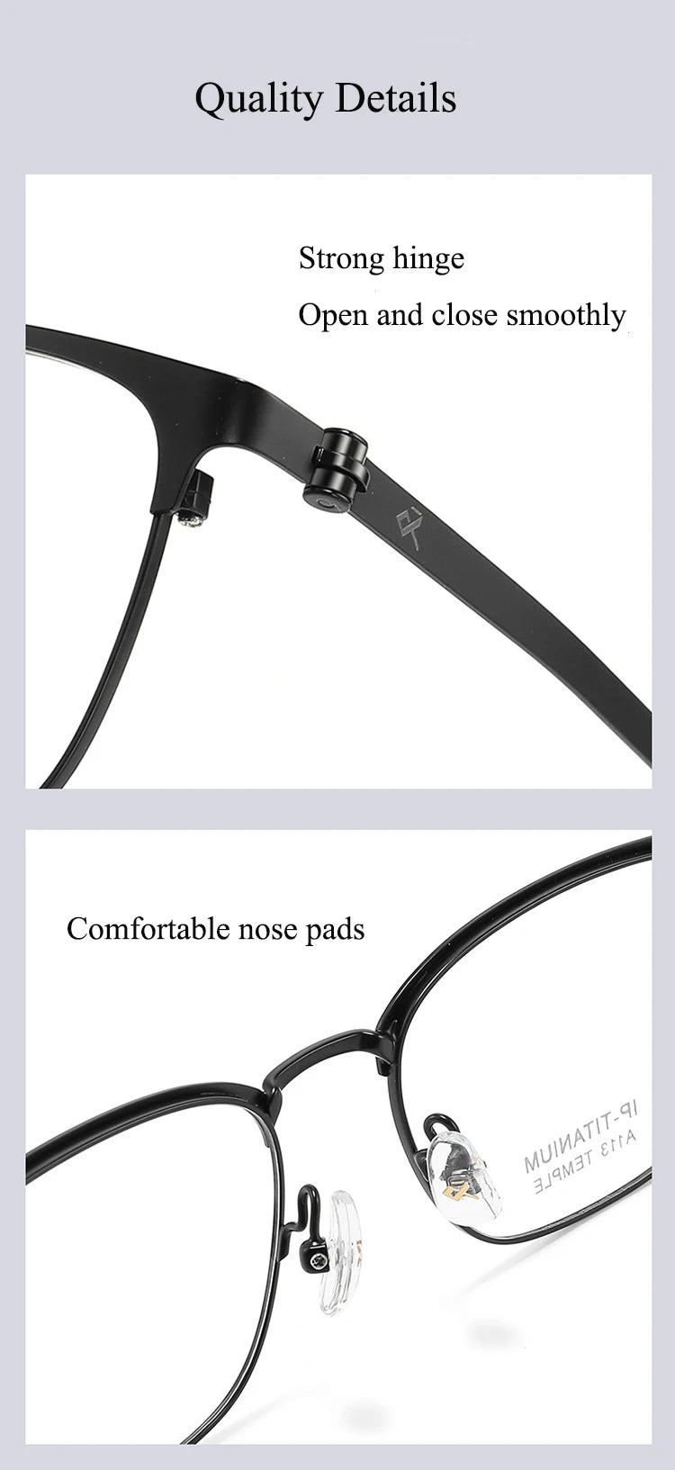 Bclear Unisex Full Rim Square Titanium Eyeglasses A113 - Lightweight Durable Frame for Men & Women - Perfect for Reading, Work & Everyday Wear