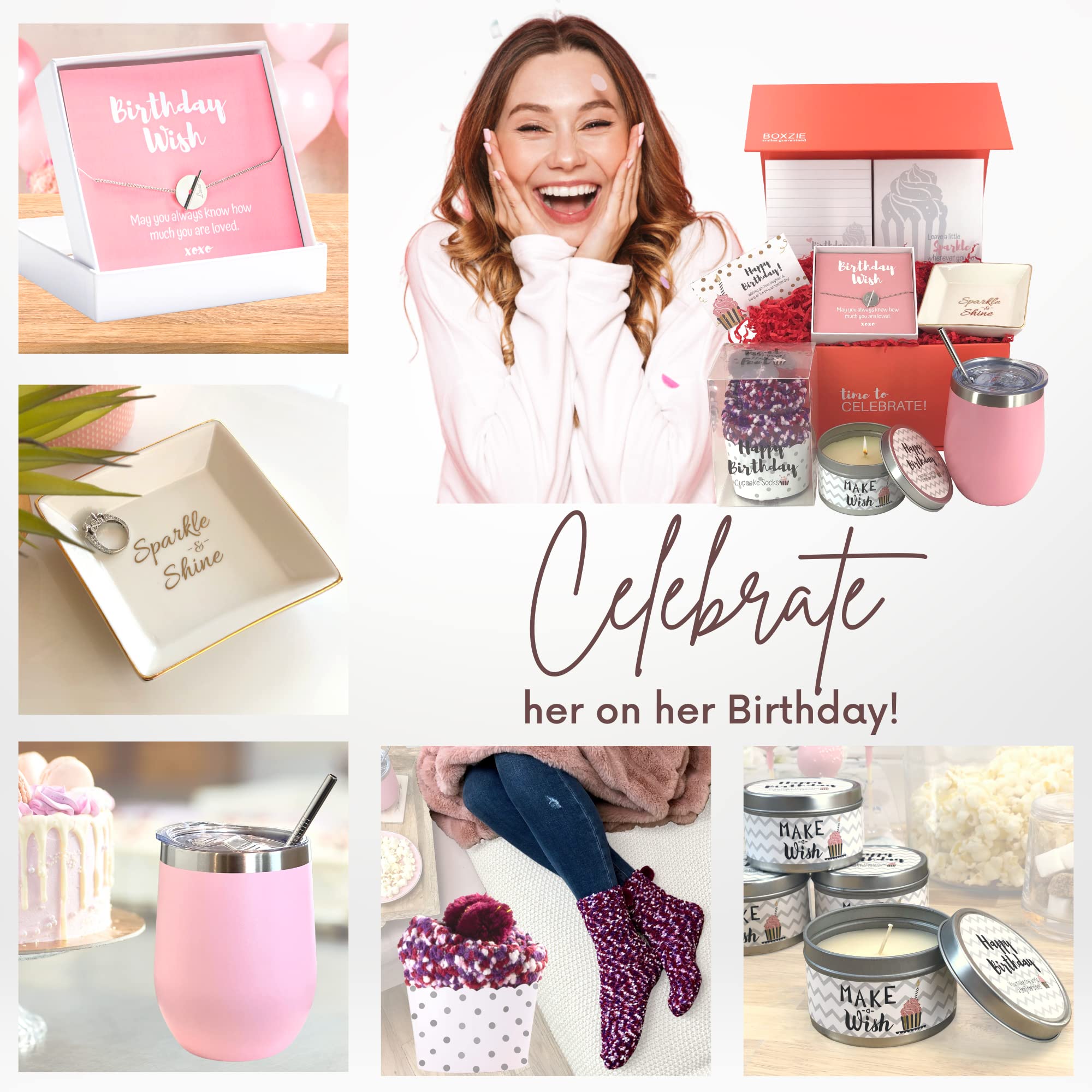 Unique Birthday Gift Basket for Women - Thoughtful Care Package Box for Her, Mom, Daughter, Sister, Wife & Best Friend | Perfect Surprise Delivery Present for Birthdays, Anniversaries & Special Occasions | Great for Home, Office & Party Celebrations