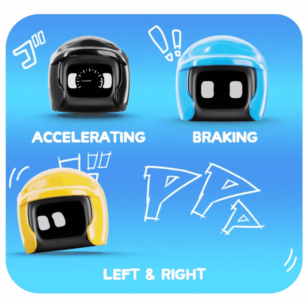 Interactive Poki Car Robot Toy with Cute Helmet - Smart Travel Companion & Dashboard Decor for Cars (Yellow) - Perfect for Road Trips, Kids Playtime & Office Desk Fun