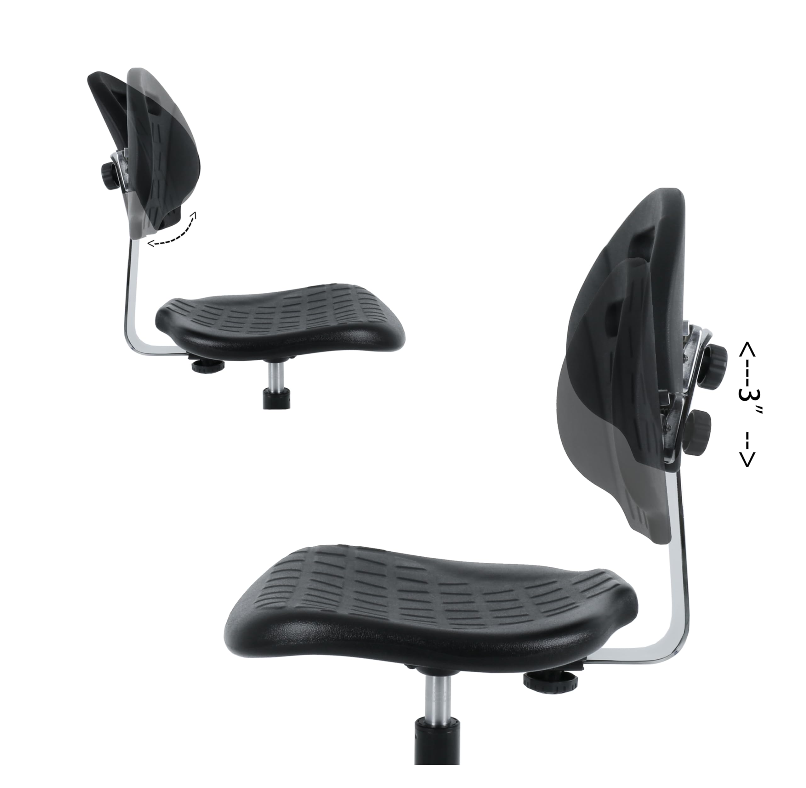 TAKE UR SEAT® Cleanroom Ergonomic ESD Chair with Tilt Lumbar Support & Seat Depth Adjustment - 15.5