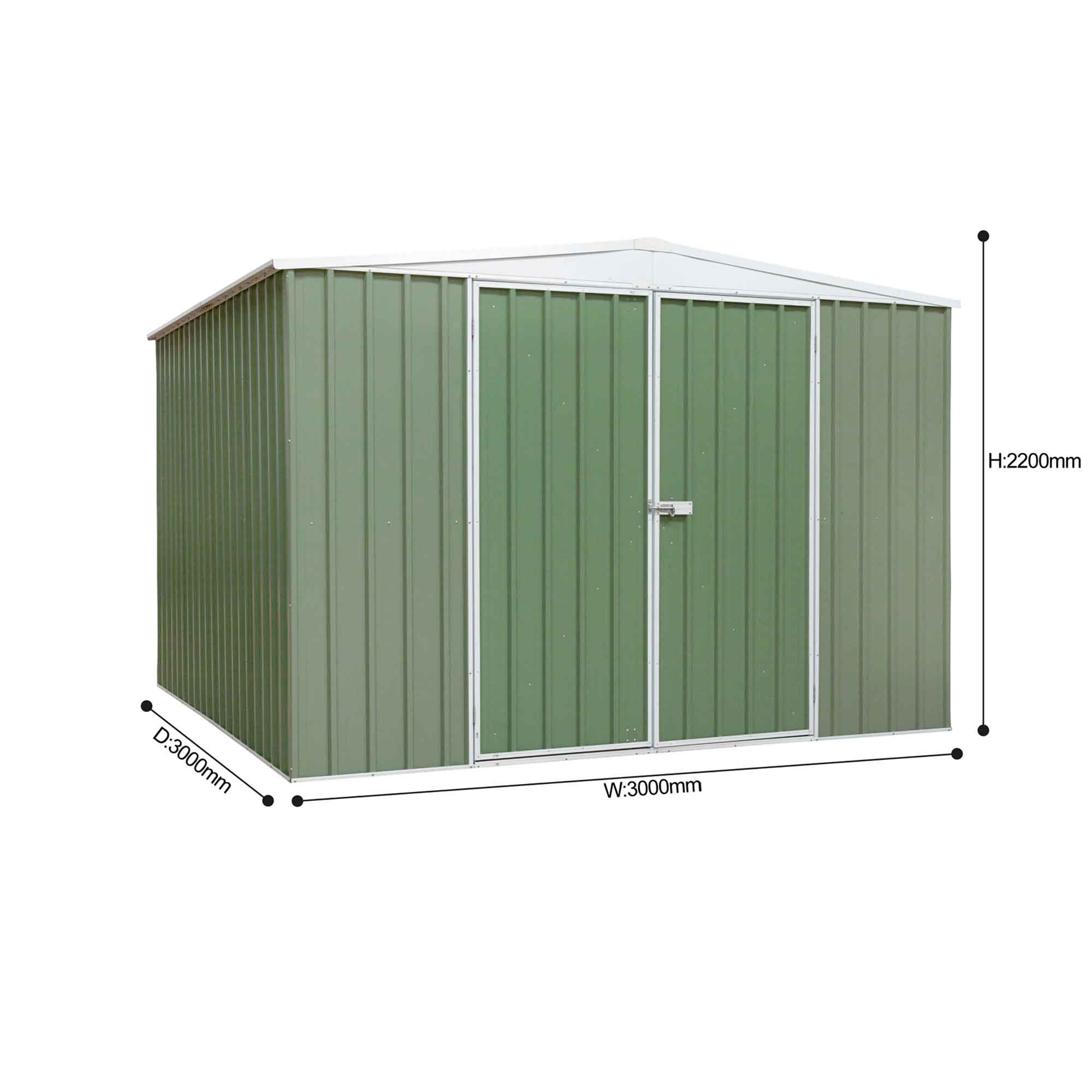10x10FT Galvanized Steel Outdoor Storage Shed with Apex Roof - Heavy Duty Garden Shed for Backyard, Patio & Lawn Equipment Storage (Green, Model DG116) - Perfect for Yard Organization & Weatherproof Tool Protection