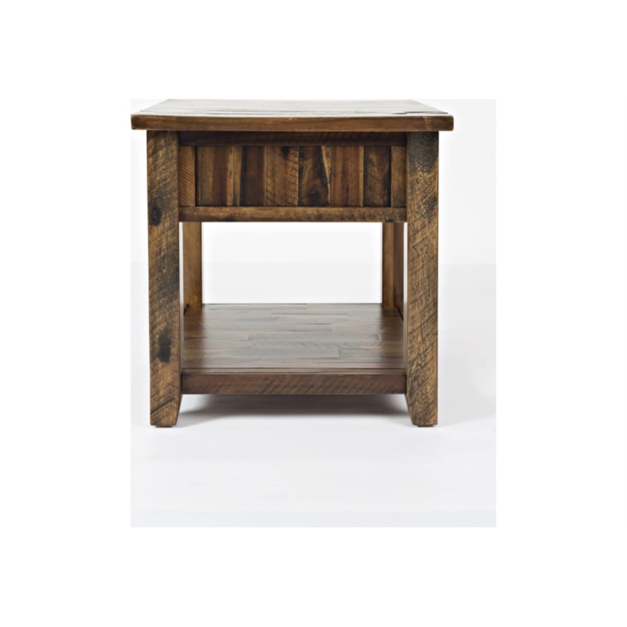 Jofran Inc. Handcrafted Farmhouse Solid Acacia Wood End Table - Perfect for Living Room, Bedroom & Rustic Home Decor