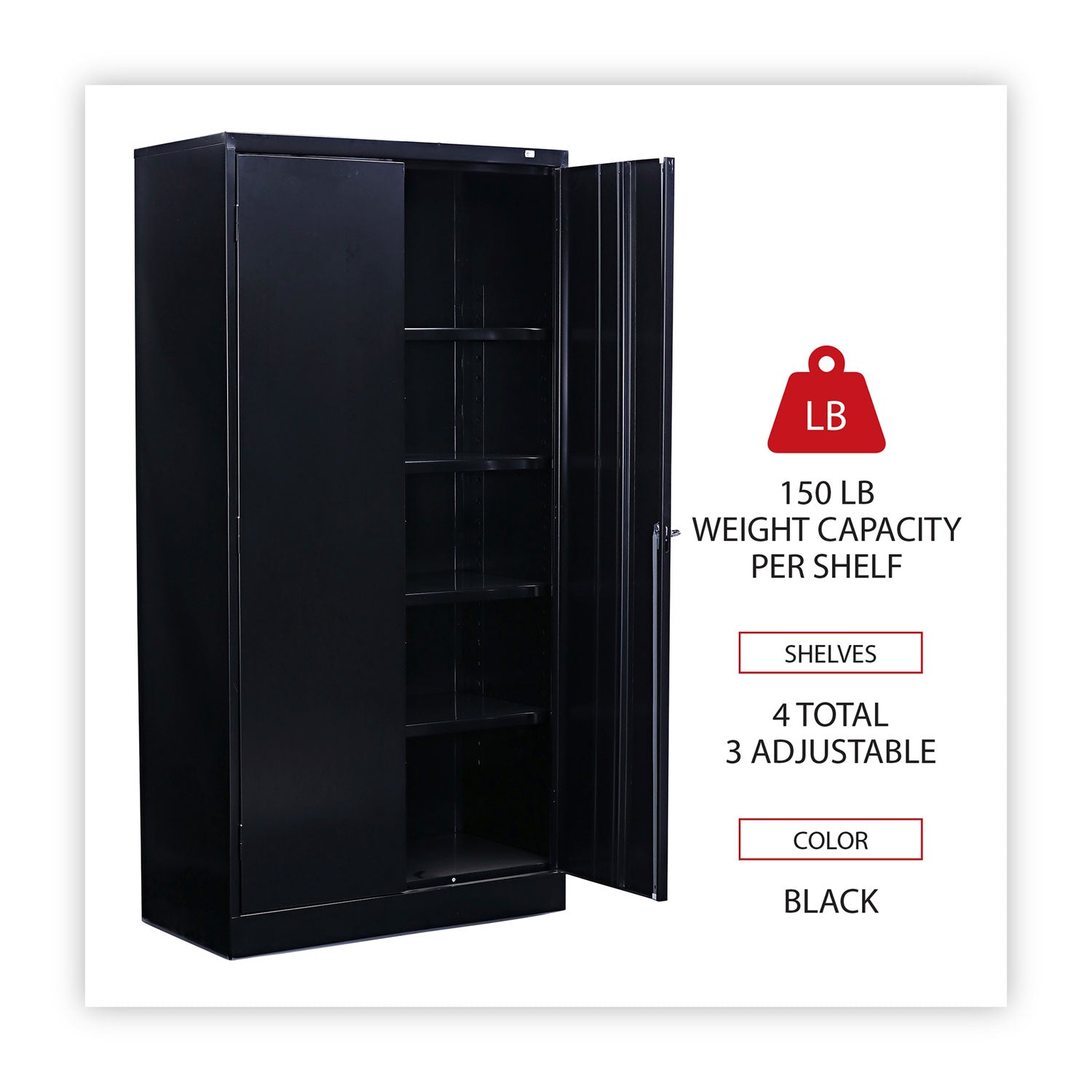 Alera® Black Standard Assembled Storage Cabinet 36