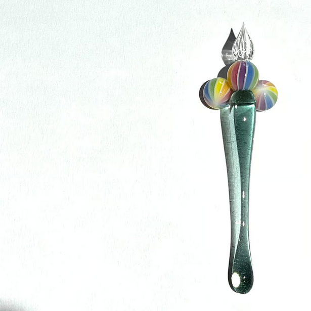 Japanese Glass Dip Pen Rest - Rainbow Calligraphy Nib Holder for Ink Writing & Art - Perfect for Calligraphy, Drawing, and Decorative Desk Display