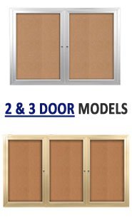 Lockable Outdoor Bulletin Board with LED Lights - Weatherproof Message Board for Schools, Parks & Offices - Multiple Door Design for Easy Access