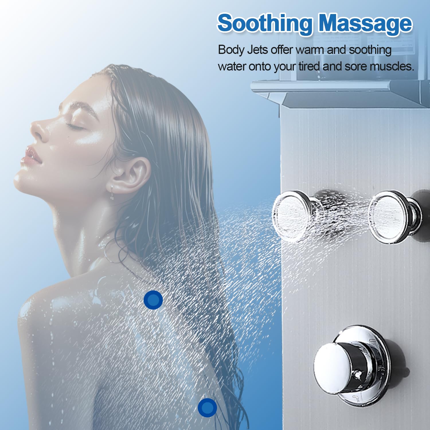 Premium Stainless Steel Shower Panel Tower System with LED Rainfall & Mist Shower Head, 4 Adjustable Body Jets, Hand Shower, Built-in Shelf & Tub Spout - Perfect for Modern Bathroom Renovation & Spa-Like Shower Experience