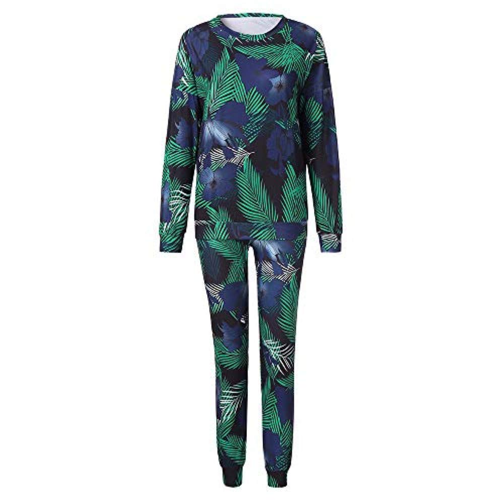 Plus Size Women's 2-Piece Floral Print Tracksuit Set - Casual Lounge Wear & Athletic Outfit for Comfortable Everyday Wear, Workout, or Running Errands