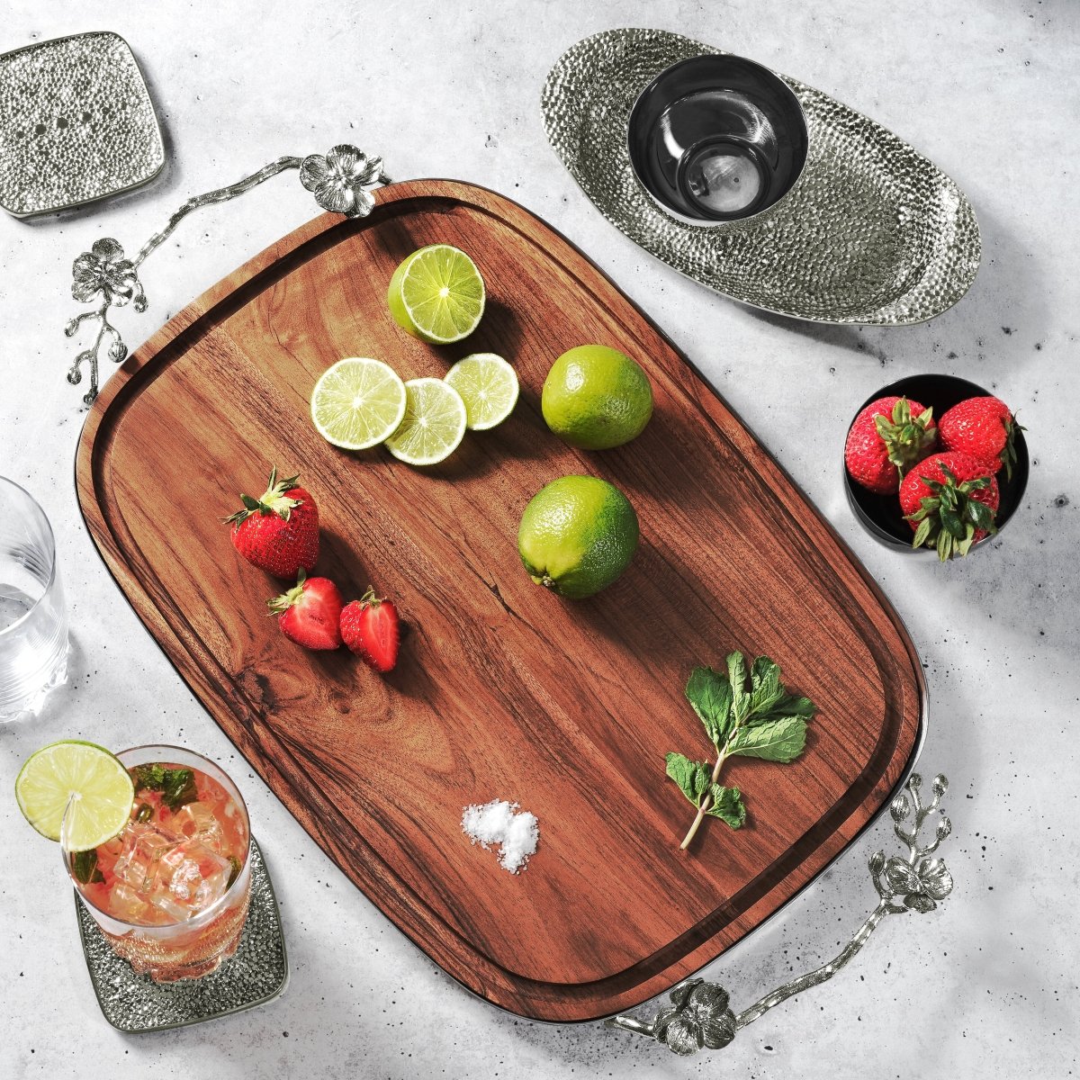 Premium White Orchid Bread Board - Natural Wood Cutting Board for Bread, Cheese & Charcuterie - Perfect for Kitchen, Dining & Entertaining