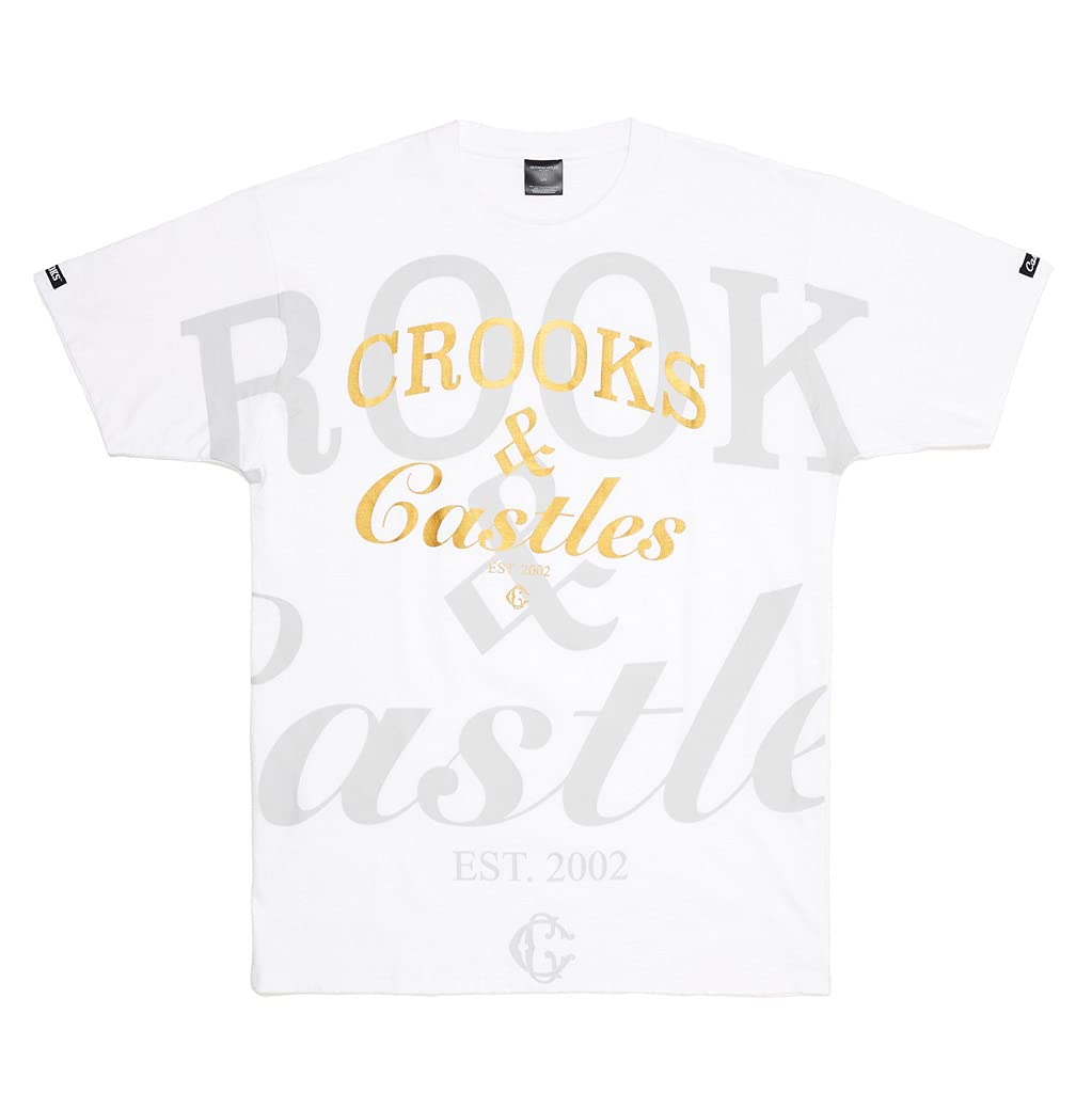 Crooks & Castles Timeless OVS T-Shirt for Men - Classic White Cotton Tee - Streetwear Fashion for Casual Wear & Everyday Outfits