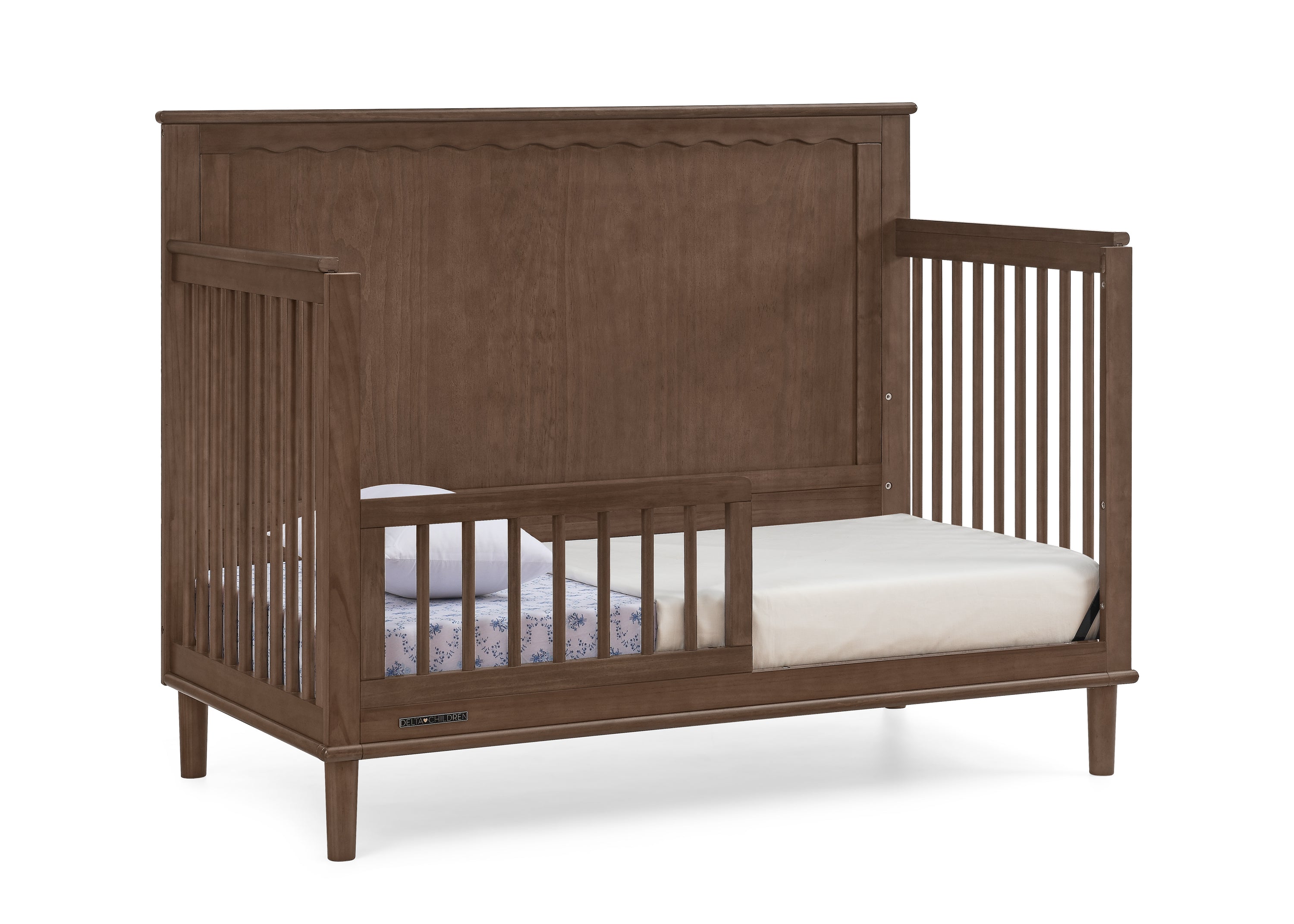Penelope 6-in-1 Convertible Baby Crib - Toddler Bed with Mattress | Nursery Furniture for Boys & Girls | Perfect for Small Spaces & Growing Families