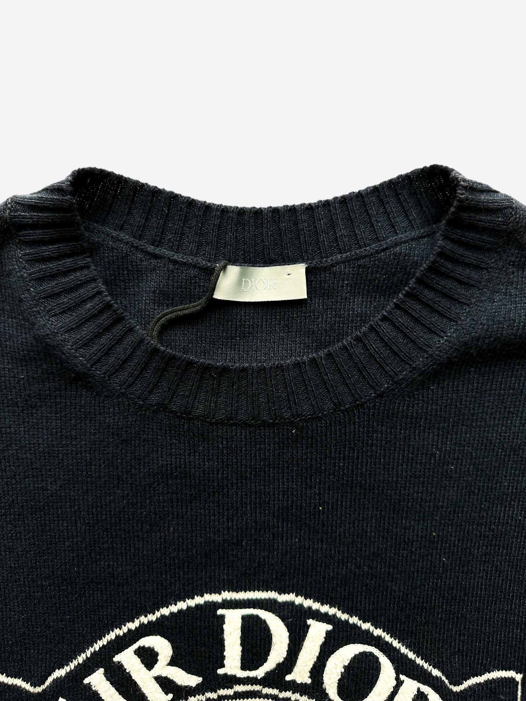Dior Air Jordan Navy Wings Logo Cashmere Blend Sweater - Men's Luxury Knitwear for Casual & Streetwear Fashion | Perfect for Winter Outfits & Urban Style