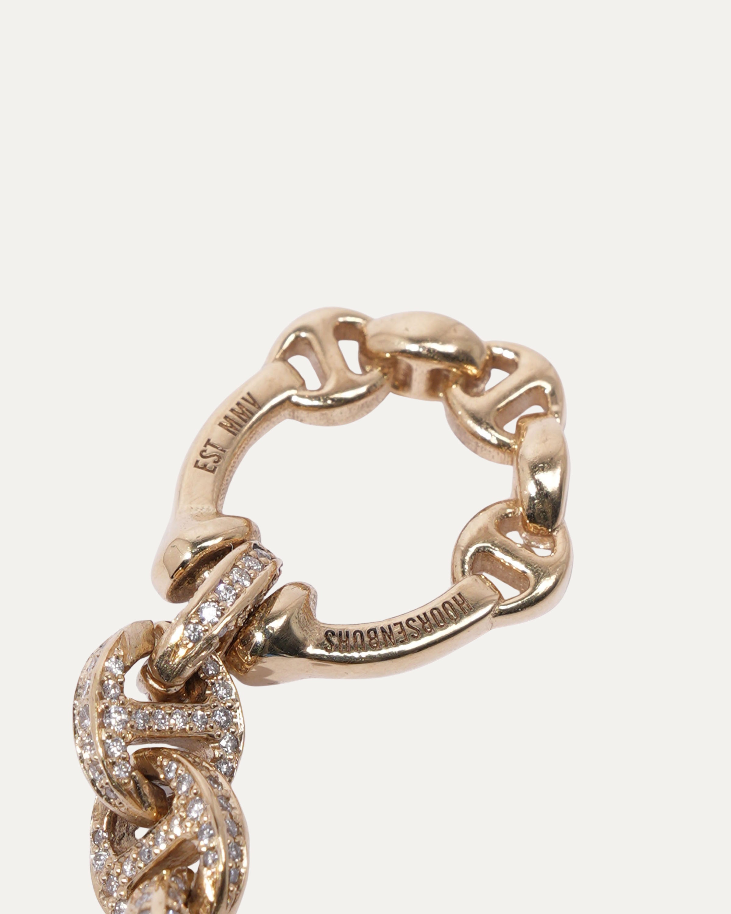 5MM White Diamond Vintage 18K Yellow Gold Open Link Bracelet for Women - Elegant Gift for Anniversary, Wedding & Special Occasions