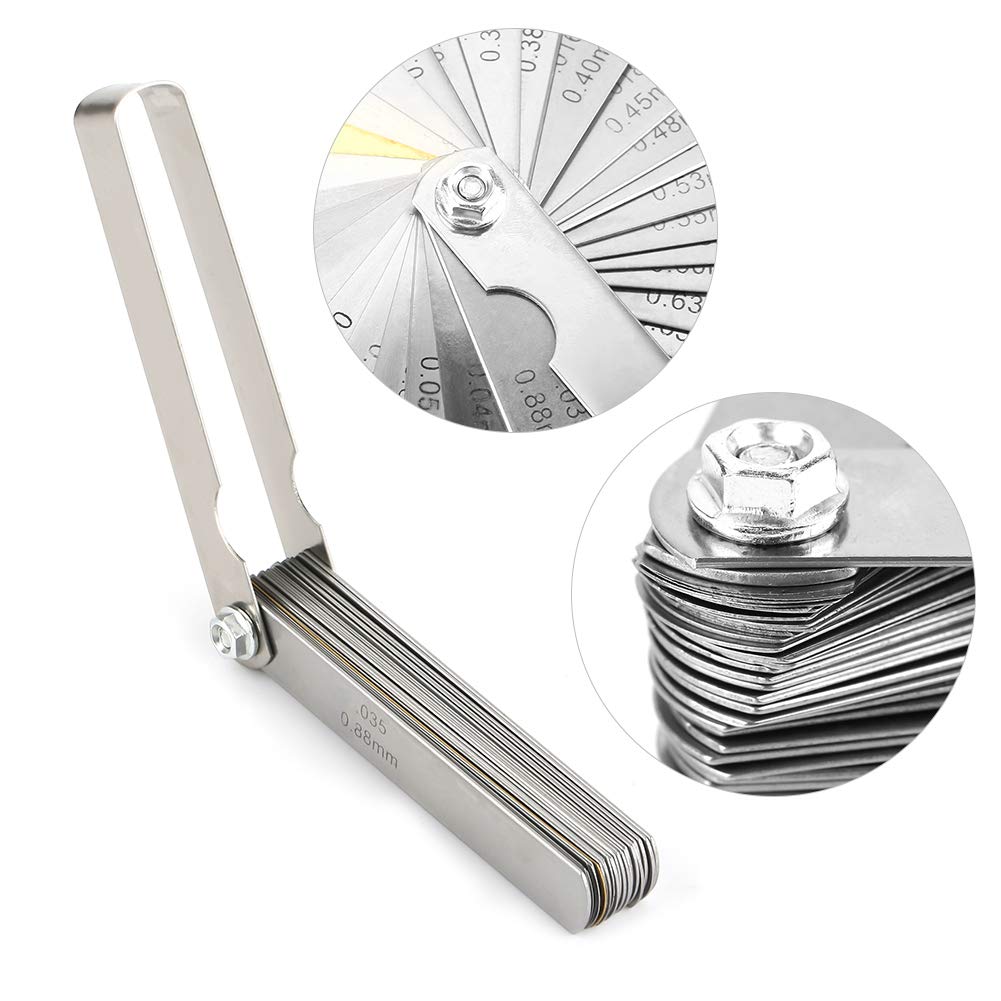 Feeler Gauge Set - Precision Measuring Tools for Automotive, HVAC & Engineering (0.0015-0.035 Inch) | Gap Measurement & Valve Clearance Checking