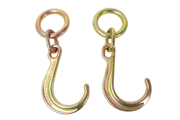 2-Pack 8 Inch J Hook G70 Tow Strap with Clevis - 5,400 lbs WLL - Heavy Duty Axle Straps for Wreckers & Rollback Trucks - Off-Road Recovery, Towing, Vehicle Transport