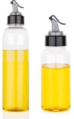 Bekner 1000ml & 500ml Glass Oil Dispenser Bottle Set (2 Pack) - Perfect for Kitchen, Restaurant & Salad Dressing Use