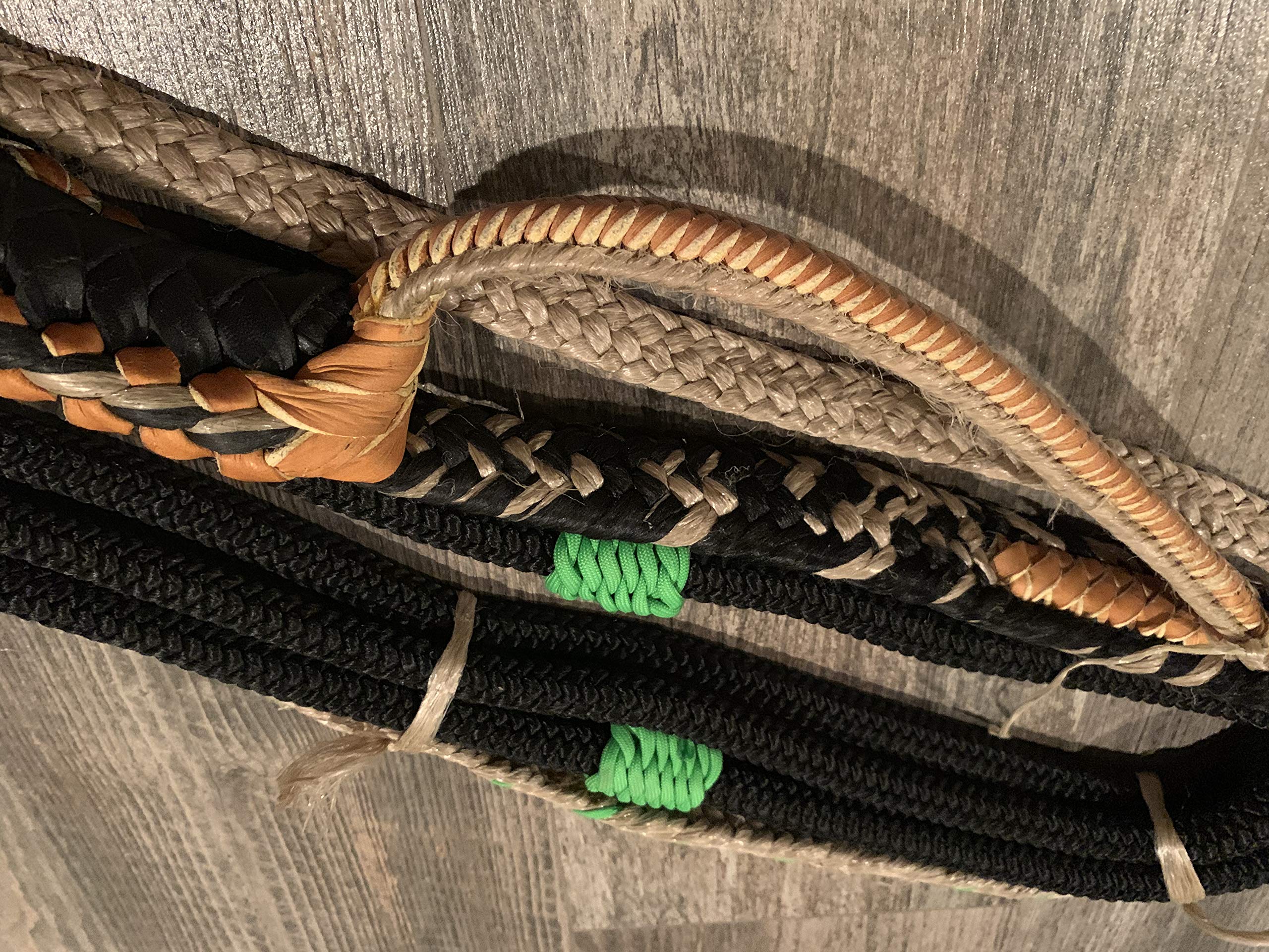 Premium Bull Rope for Bull Riding - 14' Black Nylon on Tan Poly Jr Pro 9x7 RH - Professional Rodeo Equipment for Bull Riders & Training