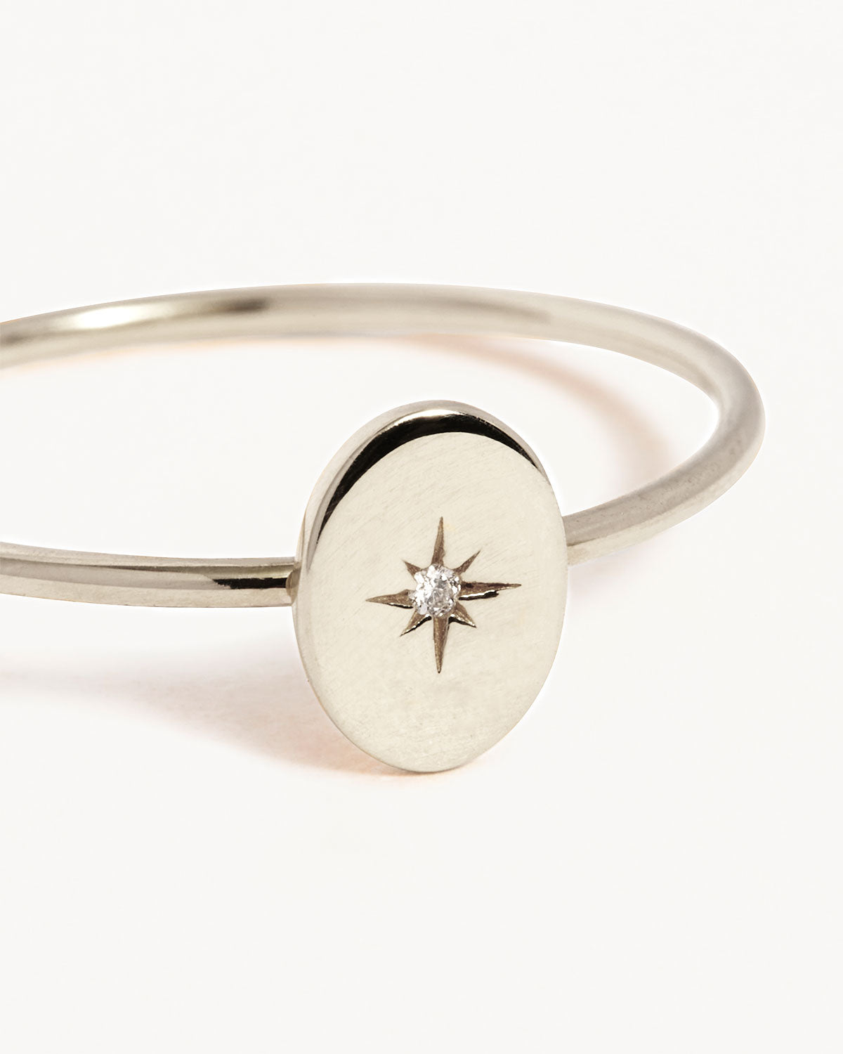 14K Solid White Gold Shine Your Light Ring - Elegant Stackable Ring for Women, Perfect for Everyday Wear, Anniversary Gifts & Special Occasions