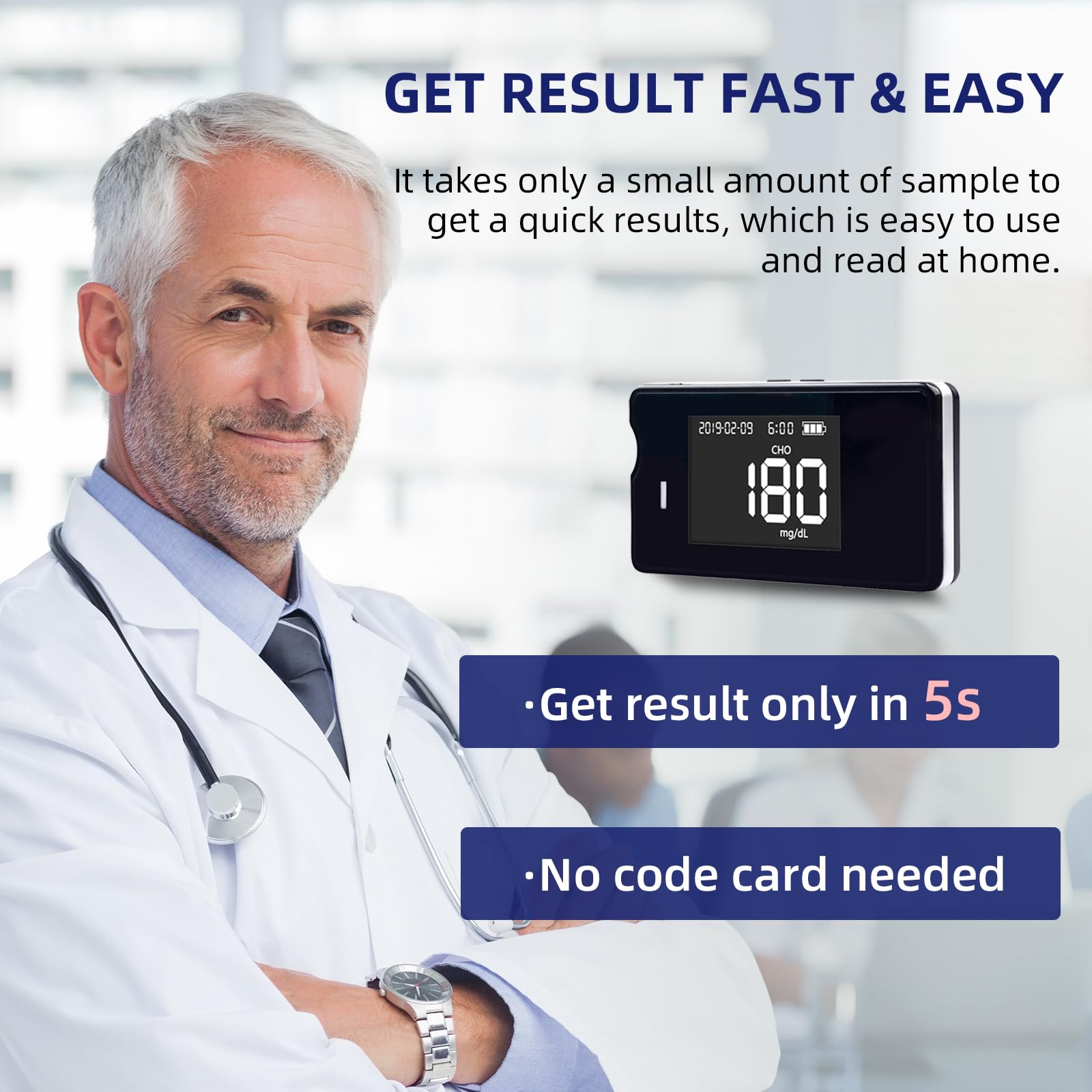 Hemoglobin Test Kit with Meter & Strips - Fast, Accurate & Easy Home Hemoglobin Tester for Anemia Monitoring & Health Check