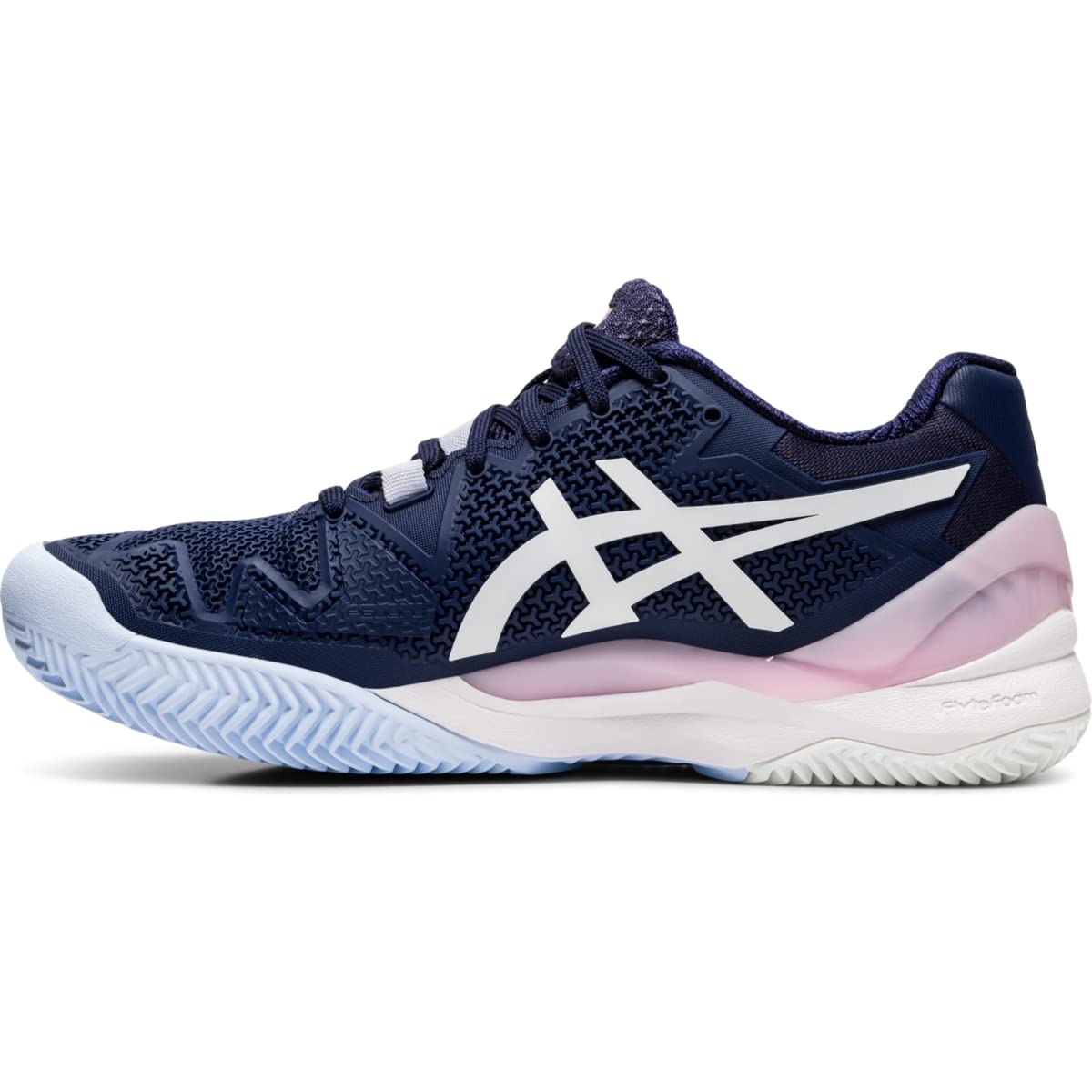 ASICS Women's Gel-Resolution 8 Clay Court Tennis Shoes - Lightweight Stability for Competitive Play on Clay Courts