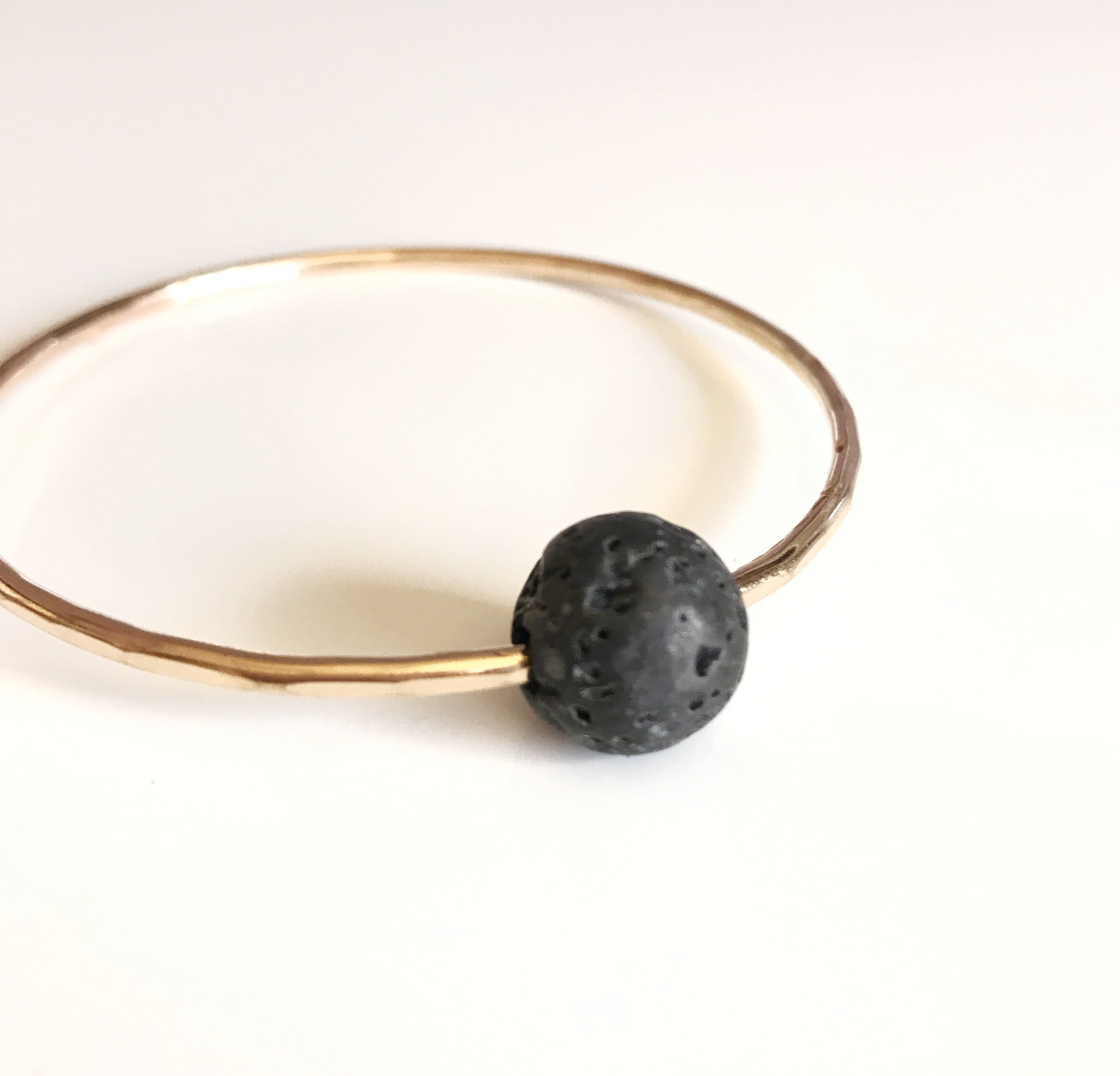 Lava Stone Bead Bracelet for Women - Natural Black Lava Rock Bangle (B344) | Stress Relief, Meditation & Spiritual Healing Jewelry