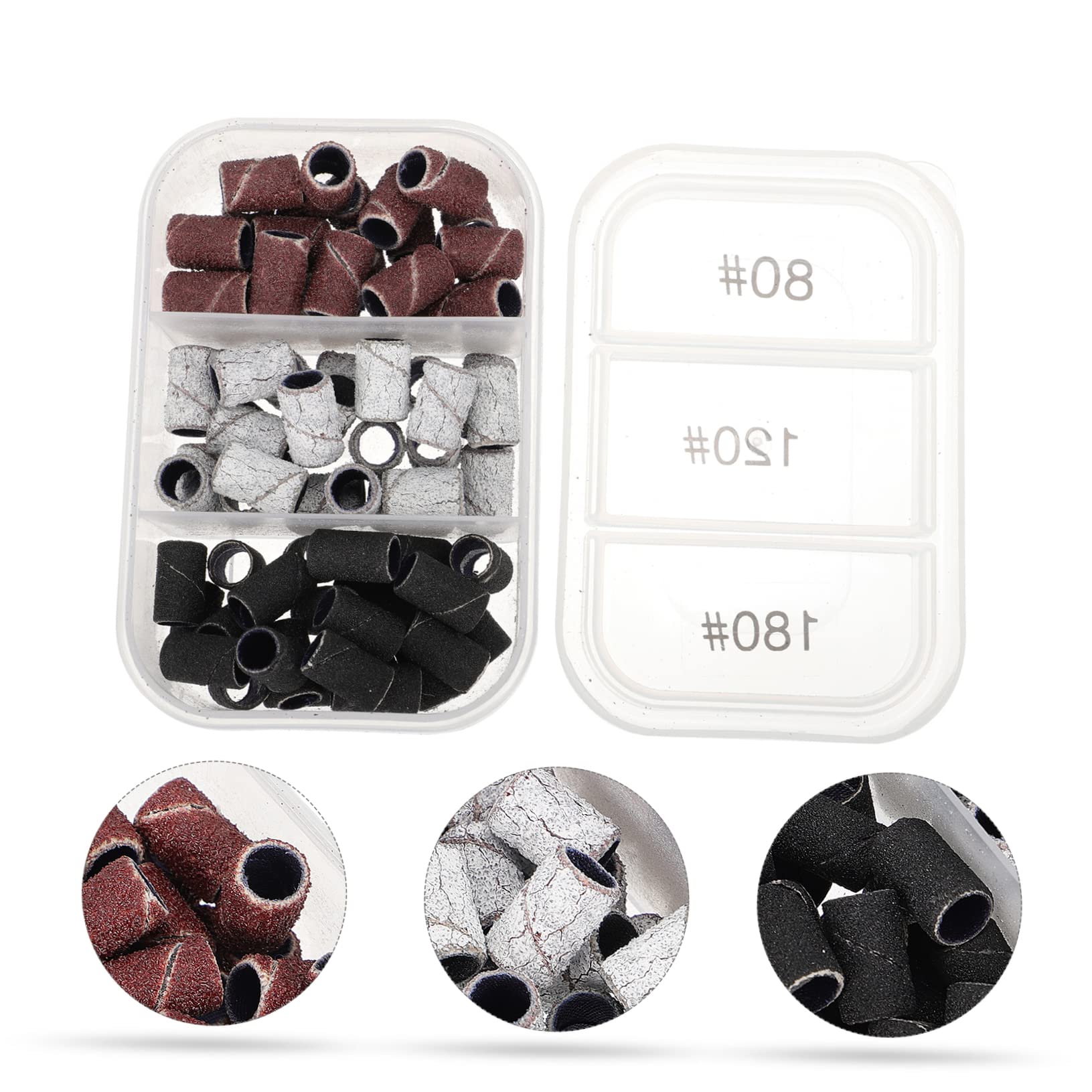 Beavorty Nail Sanding Bands for Drill - 120 Grit Nail Drill Sanding Bands for Manicure & Pedicure - Easy to Install Grinding Tool for Professional & Home Nail Care - Perfect for Acrylic, Gel & Natural Nails